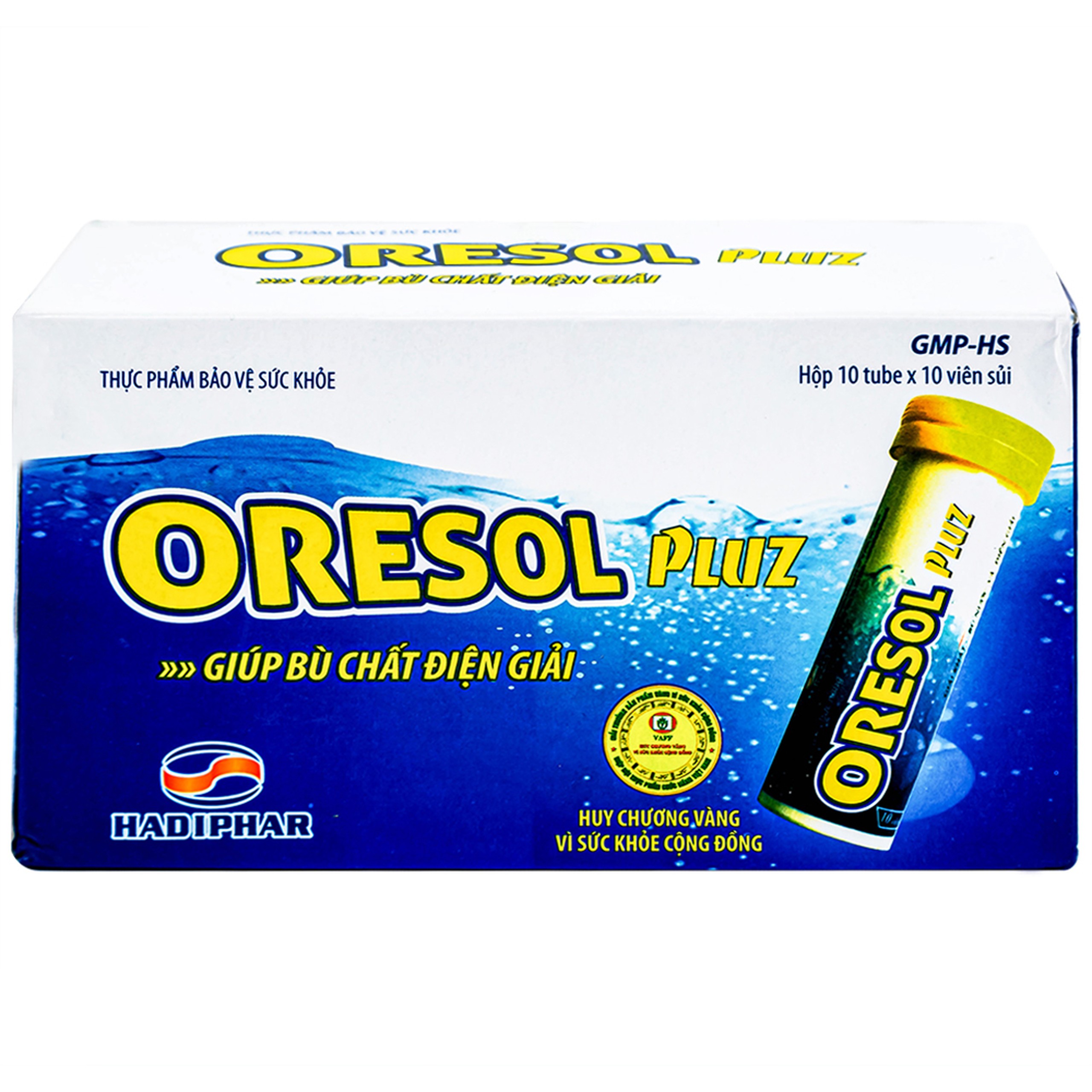 Viên sủi Oresol Pluz Hadiphar giúp bù chất điện giải (10 viên)