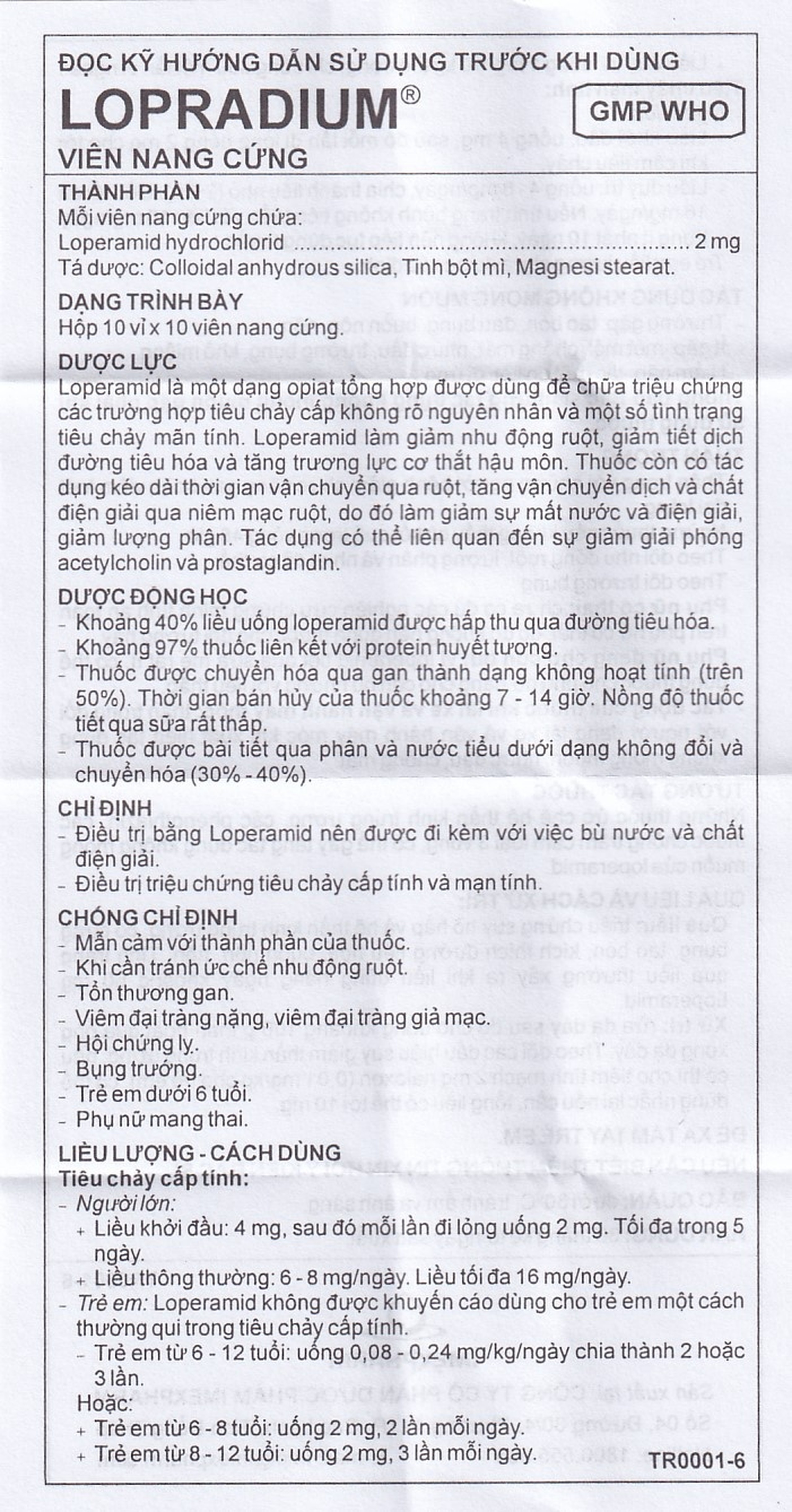 Viên nang cứng Lopradium 2mg Imexpharm điều trị tiêu chảy cấp, bù nước và chất điện giải (10 vỉ x 10 viên) 