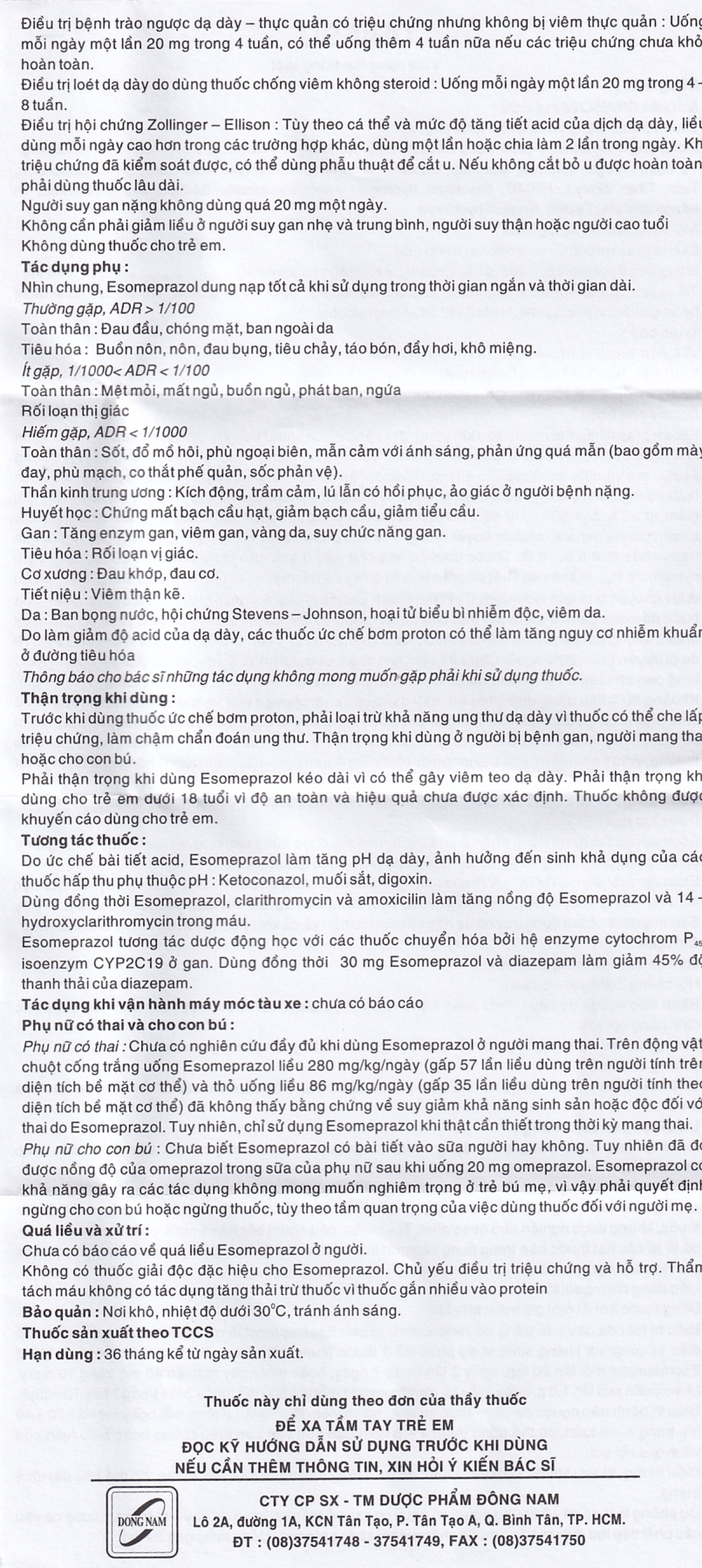 Viên nang Orieso 20mg Đông Nam điều trị loét dạ dày - tá tràng (3 vỉ x 10 viên)