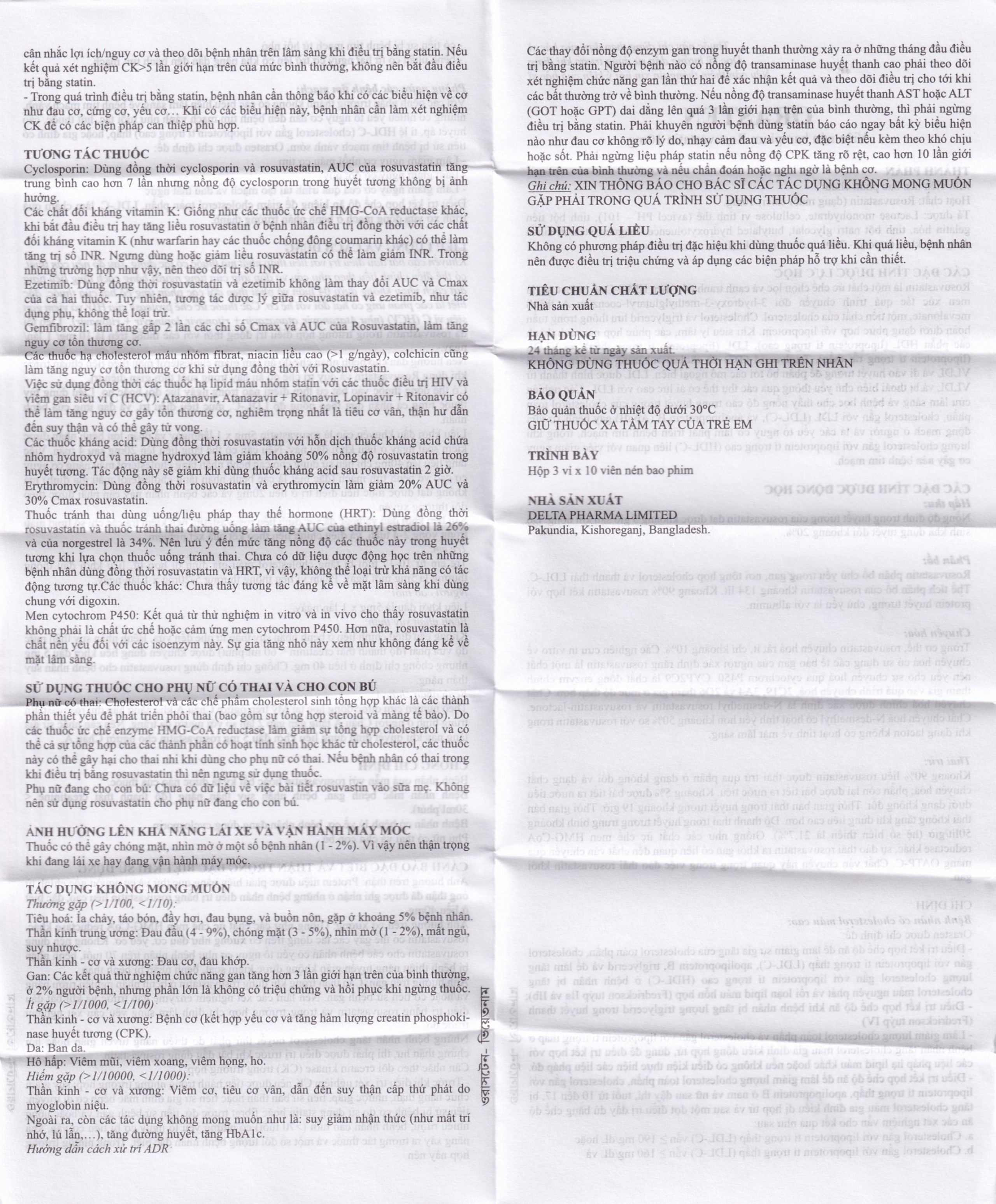 Thuốc Orasten 10mg Delta Pharma giảm cholesterone toàn phần (3 vỉ x 10 viên)