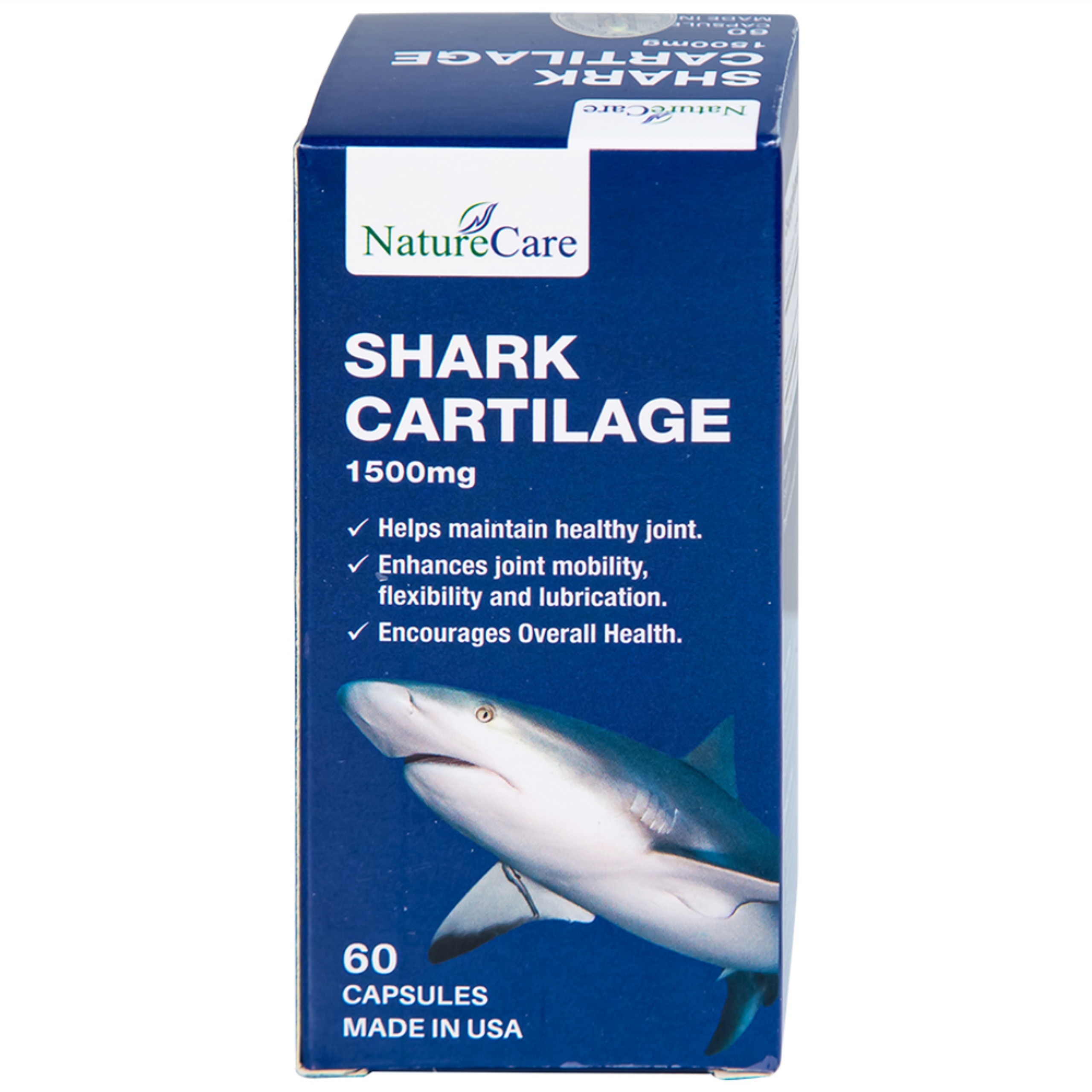Viên uống hỗ trợ bôi trơn khớp, duy trì sức khỏe của khớp Shark Cartilage NatureCare (60 viên)