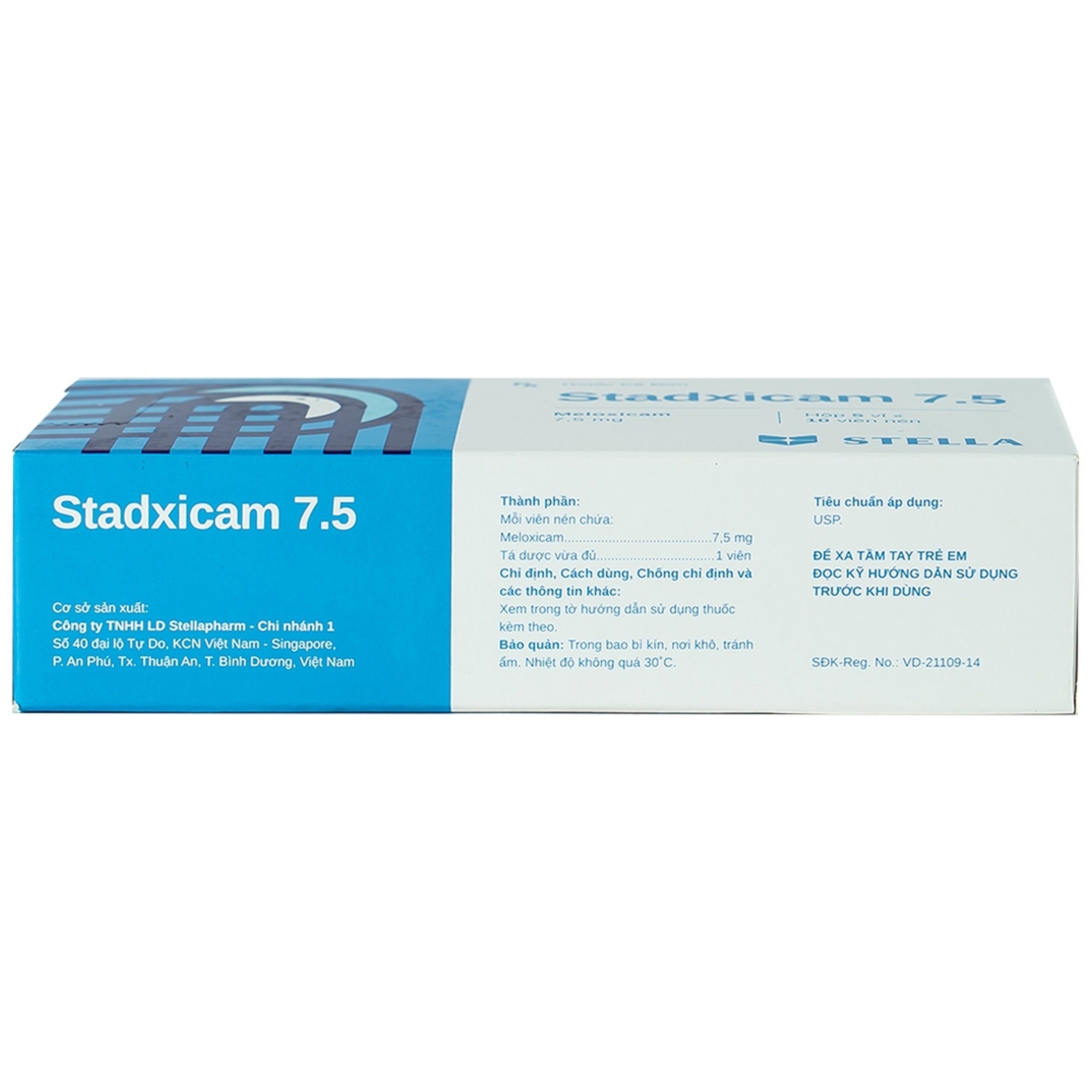 Thuốc Stadxicam 7.5 Stella điều trị viêm khớp dạng thấp (5 vỉ x 10 viên)
