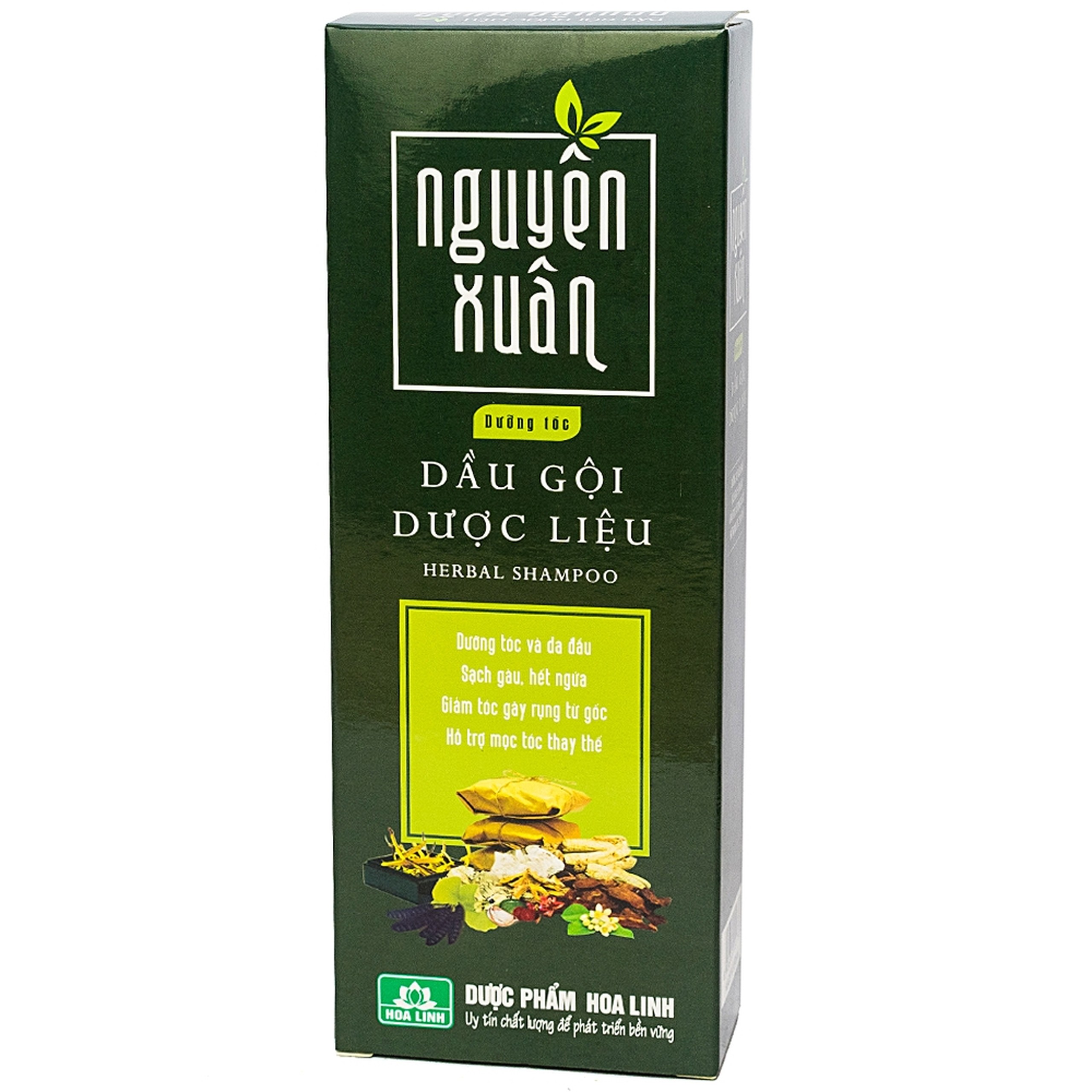 Dầu gội dược liệu Nguyên Xuân xanh lá dưỡng tóc, phục hồi hư tổn (200ml)