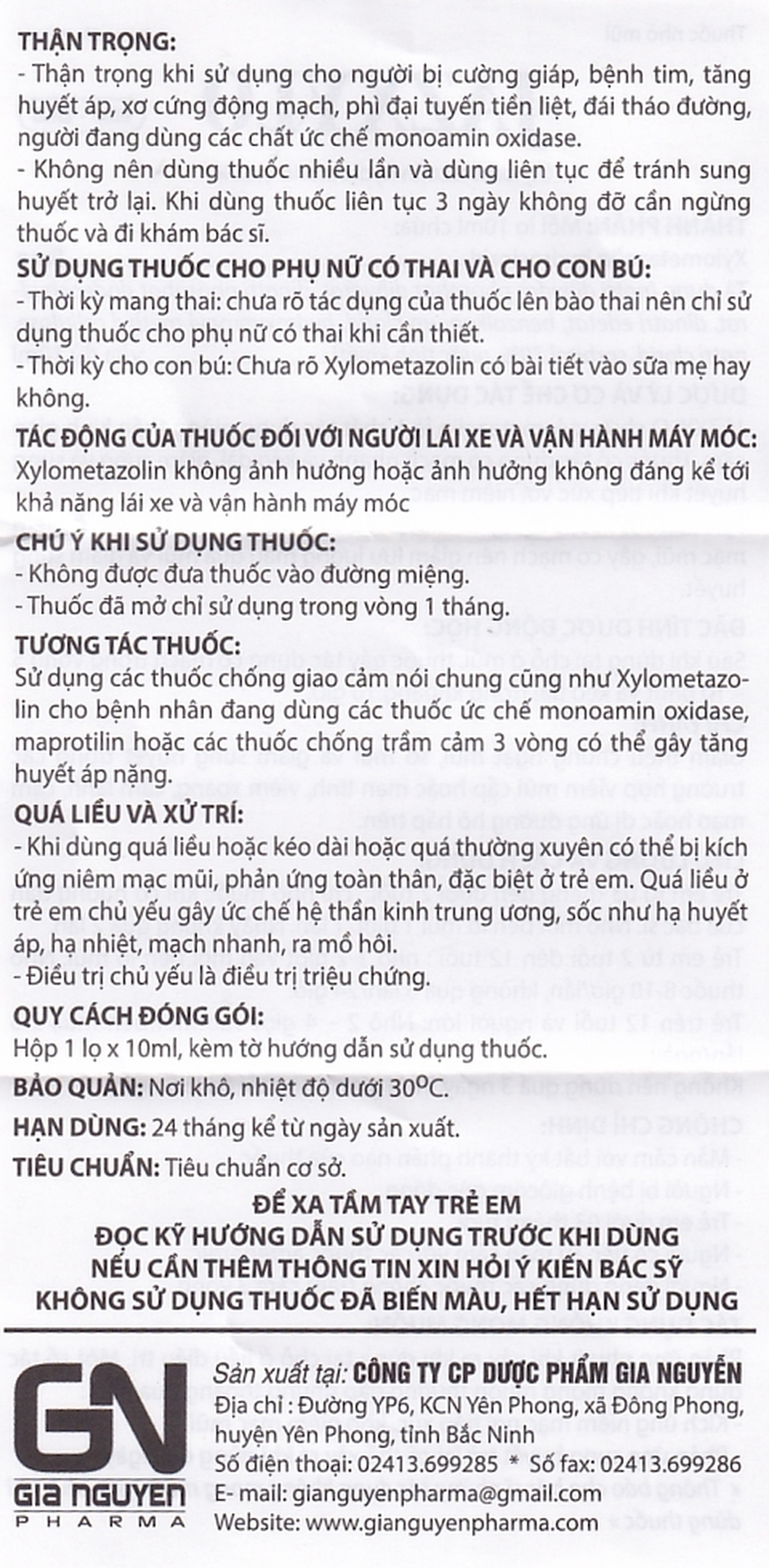 Thuốc nhỏ mũi Jazxylo Gia Nguyễn giảm ngạt mũi, sổ mũi, sung huyết (10ml)