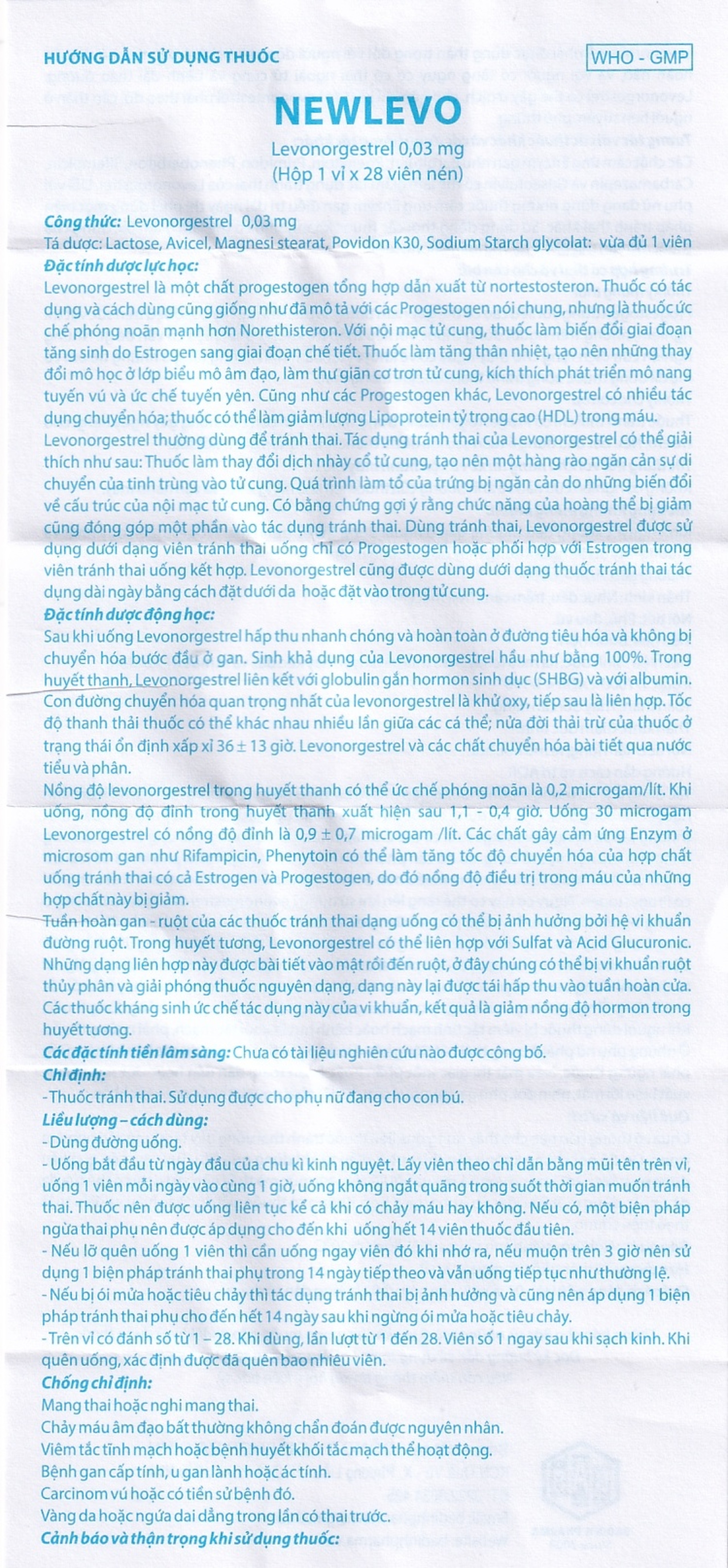 Thuốc tránh thai hằng ngày Newlevo Babiophar (1 vỉ x 28 viên)