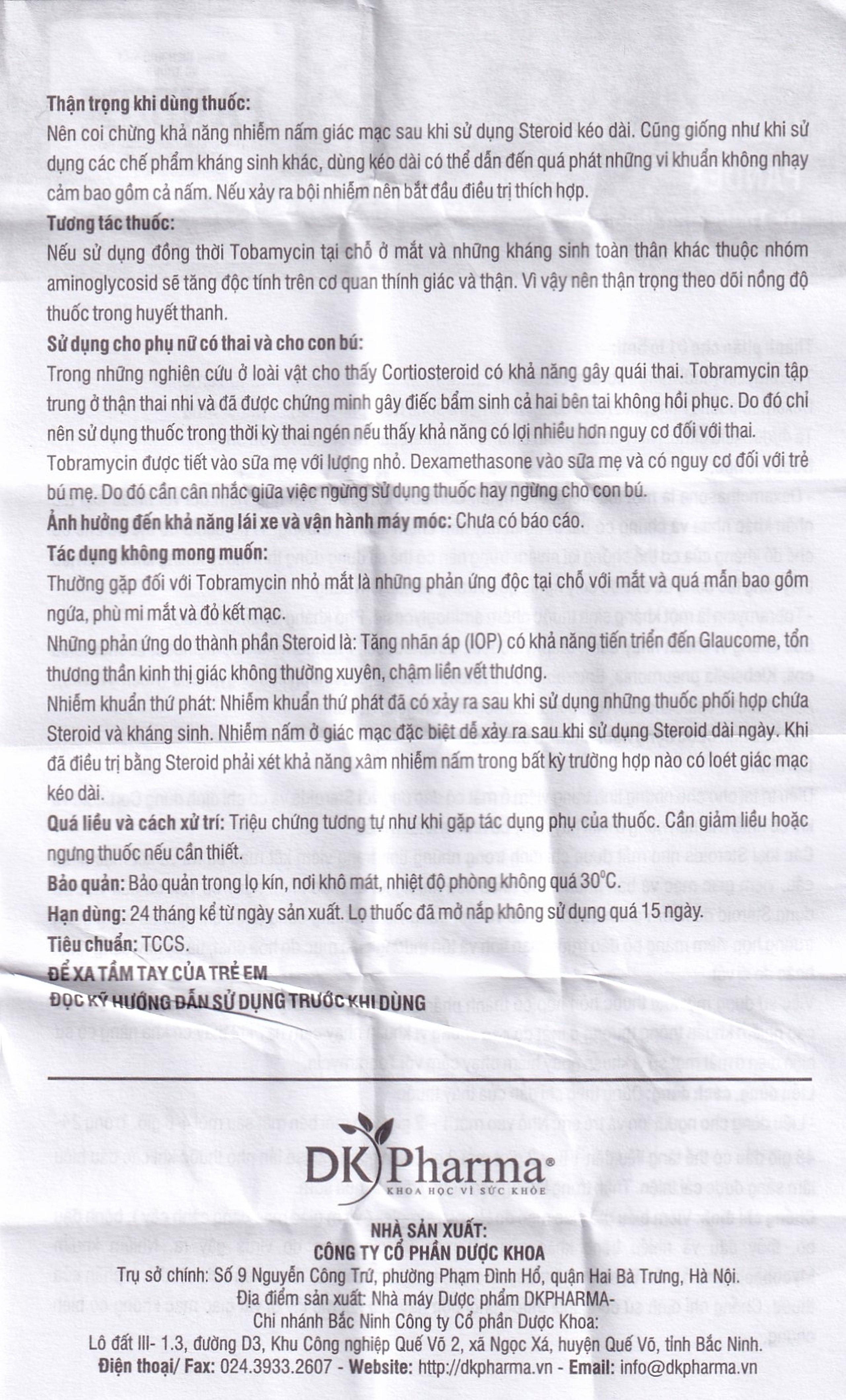 Thuốc nhỏ mắt Pandex DK Pharma điều trị viêm mắt (5ml)