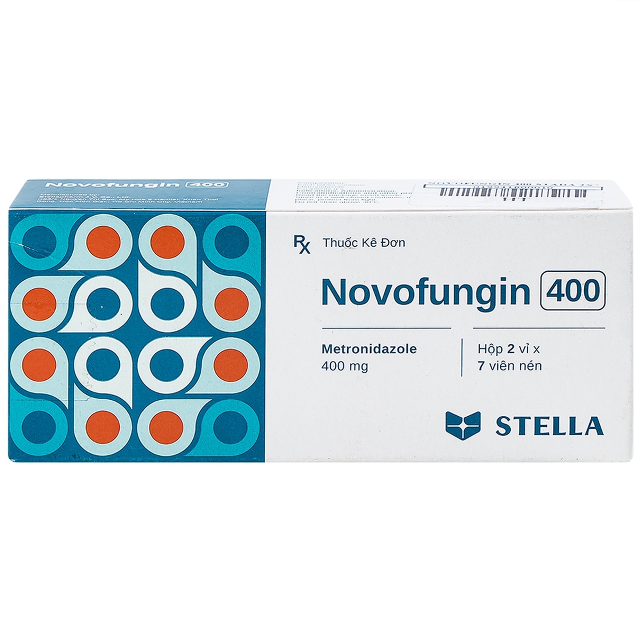 Thuốc Novofungin 400 Stella điều trị nhiễm nhiễm động vật nguyên sinh nhạy cảm (2 vỉ x 7 viên)
