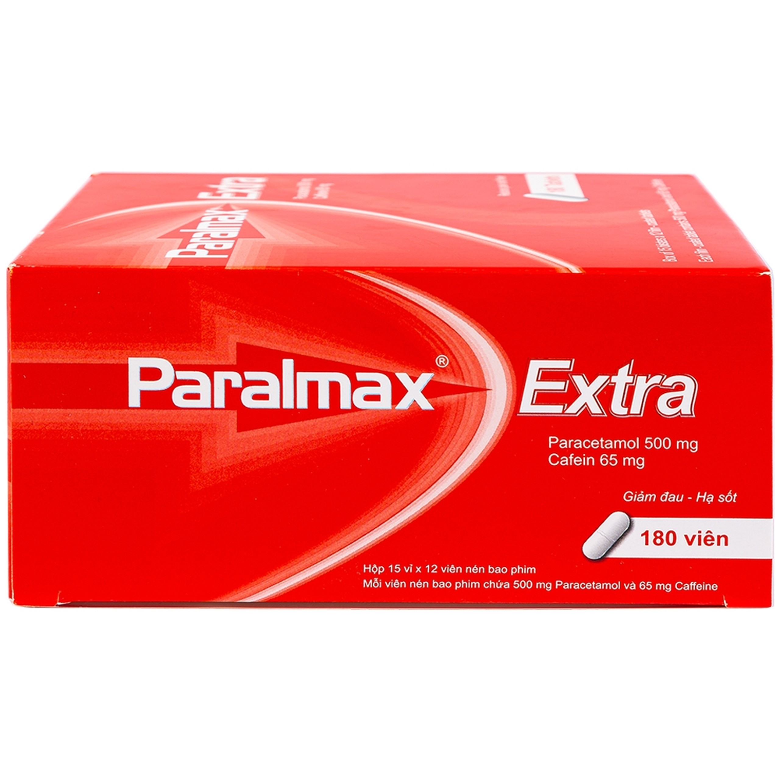 Viên nén Paralmax Extra 500mg/65mg Boston giảm đau nhẹ đến trung bình và hạ sốt  (15 vỉ x 12 viên)