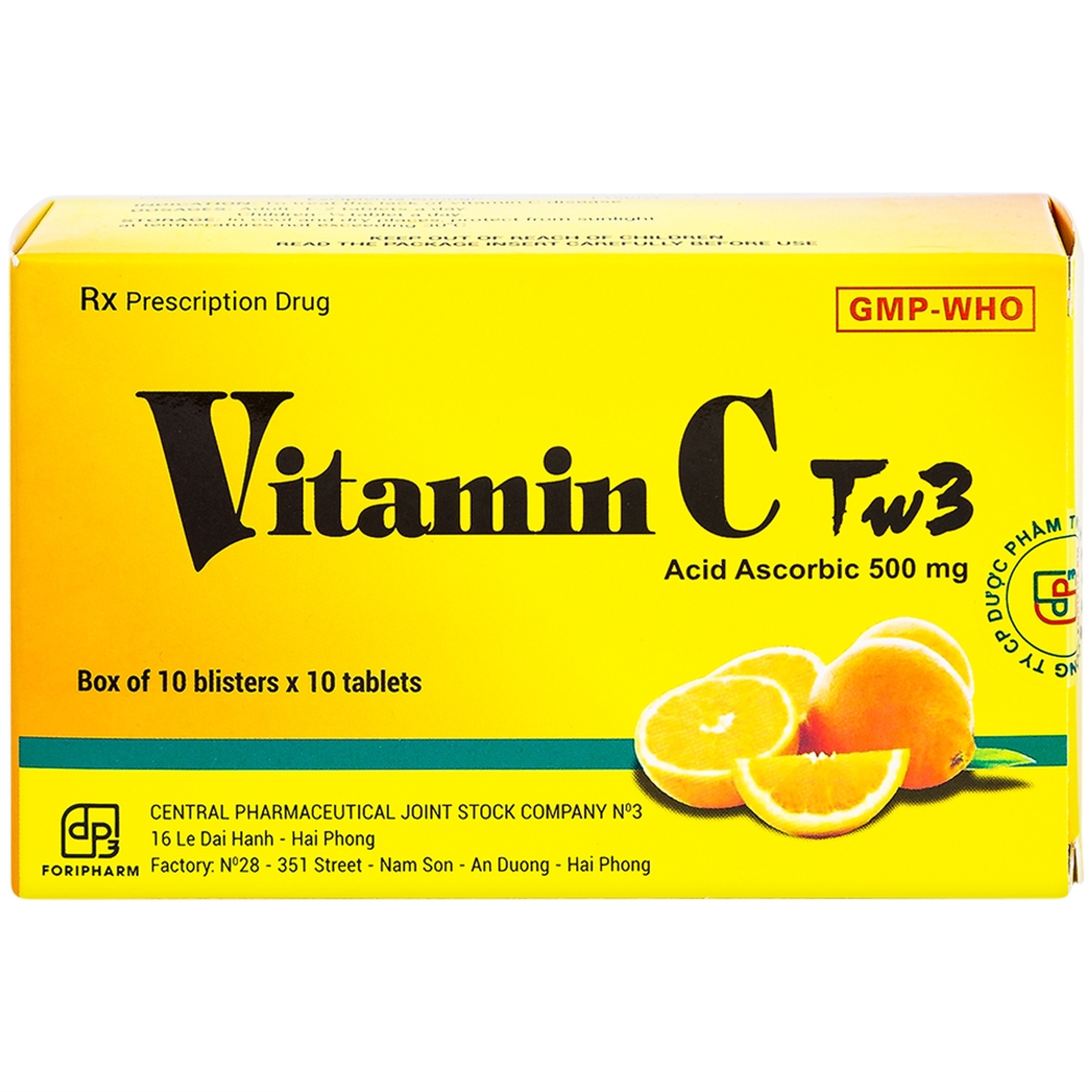 Thuốc Vitamin C TW3 điều trị bệnh do thiếu vitamin C (10 vỉ x 10 viên)