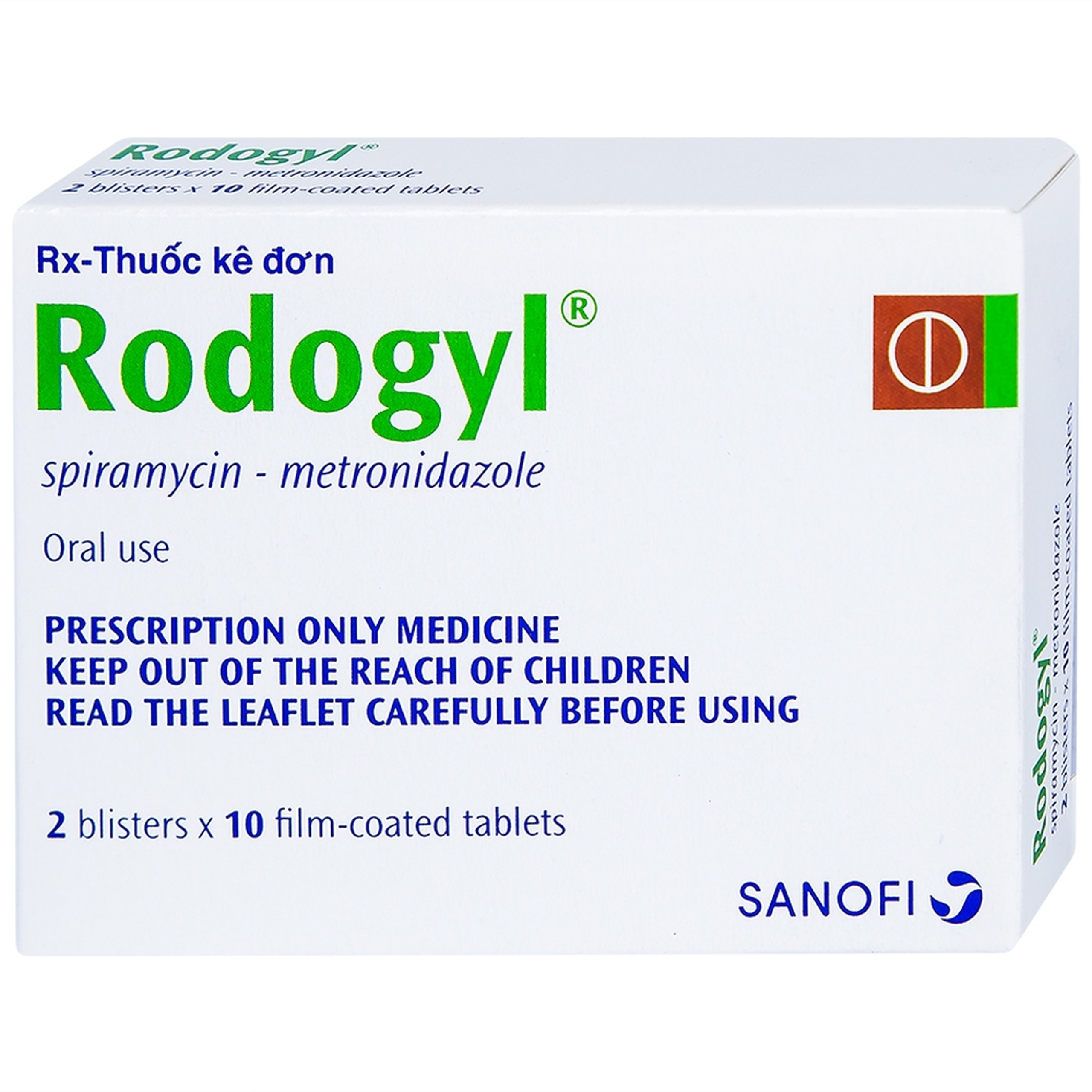 Thuốc Rodogyl Sanofi điều trị nhiễm khuẩn xoang hàm (2 vỉ x 10 viên)