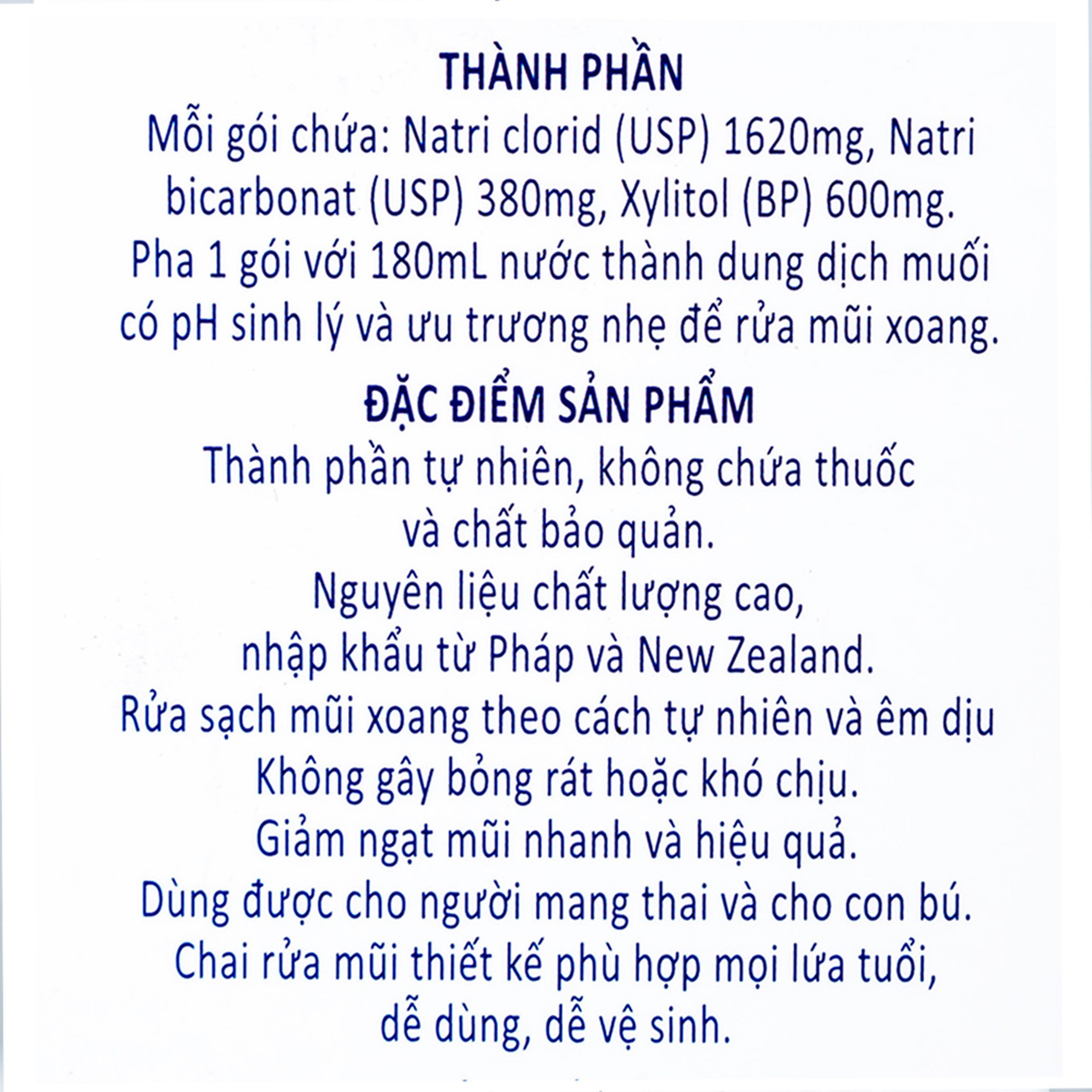 Muối rửa mũi xoang Sinufresh Cát Linh (30 gói và 1 chai 180ml) giúp làm sạch, giảm ngạt mũi, sổ mũi