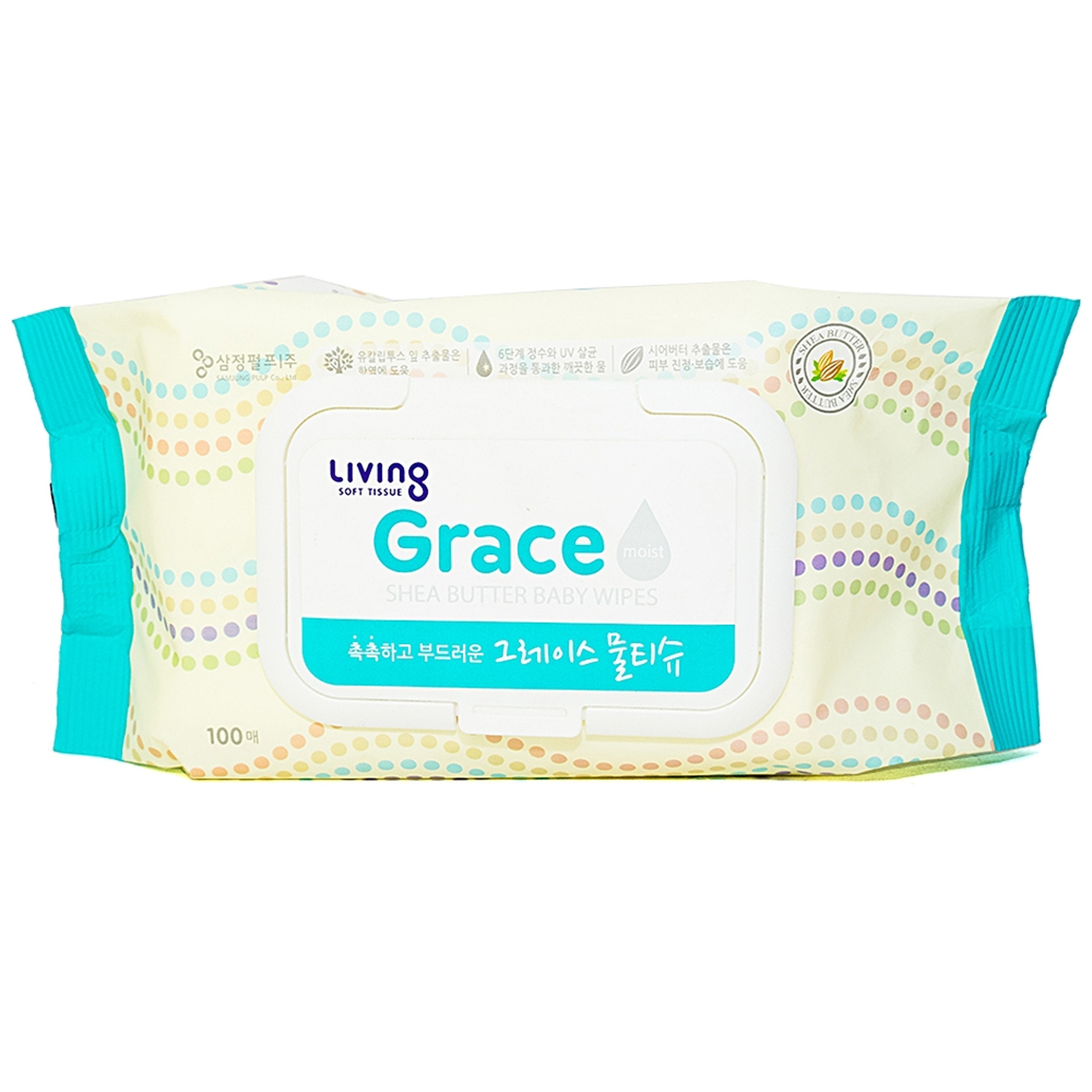 Khăn giấy ướt Grace Samjung làm sạch, kháng khuẩn (100 tờ/gói)