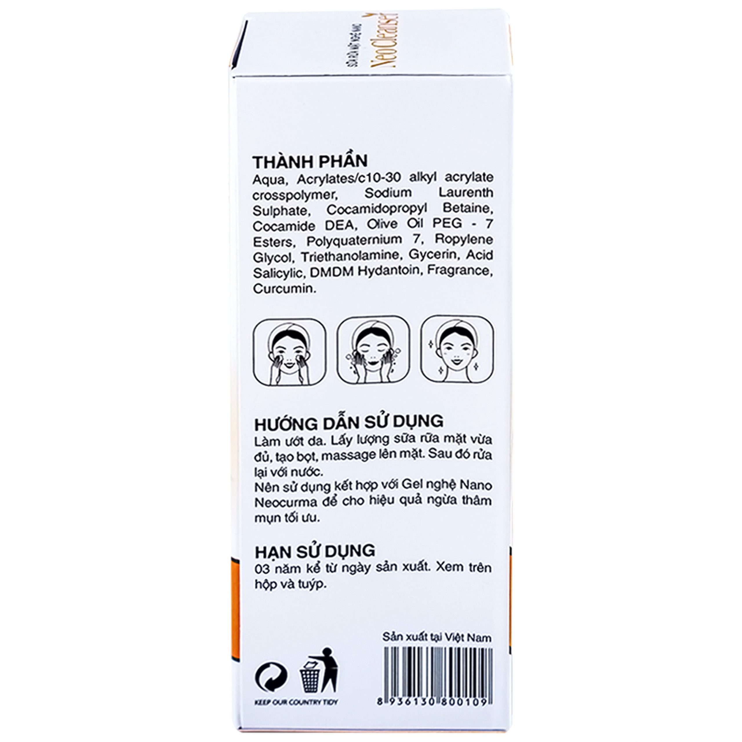 Sữa rửa mặt nghệ Nano Neo Cleanser ngừa mụn, ngừa sẹo, mờ vết thâm (86g)