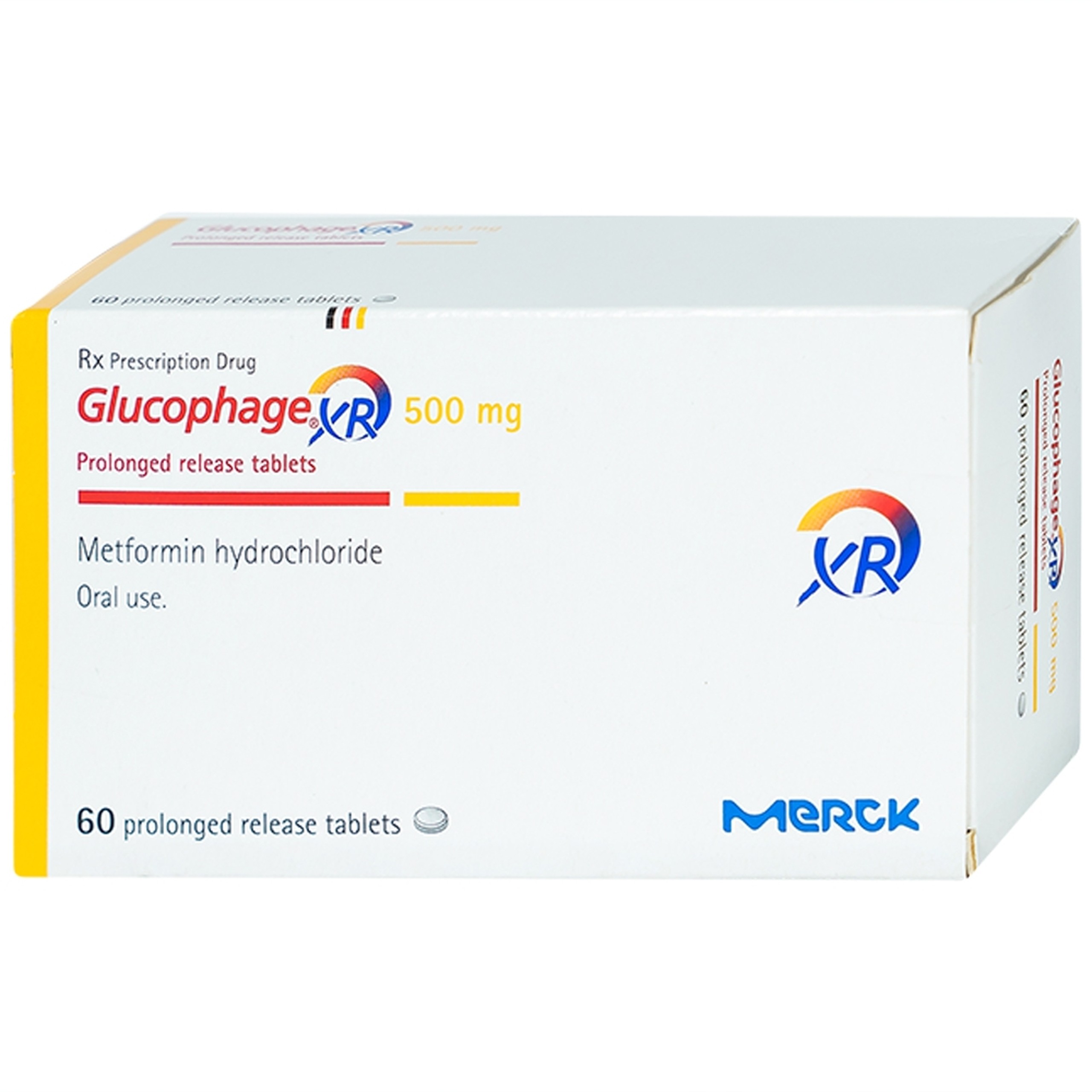 Thuốc Glucophage XR 500mg Merck điều trị tiểu đường típ 2 (4 vỉ x 15 viên)