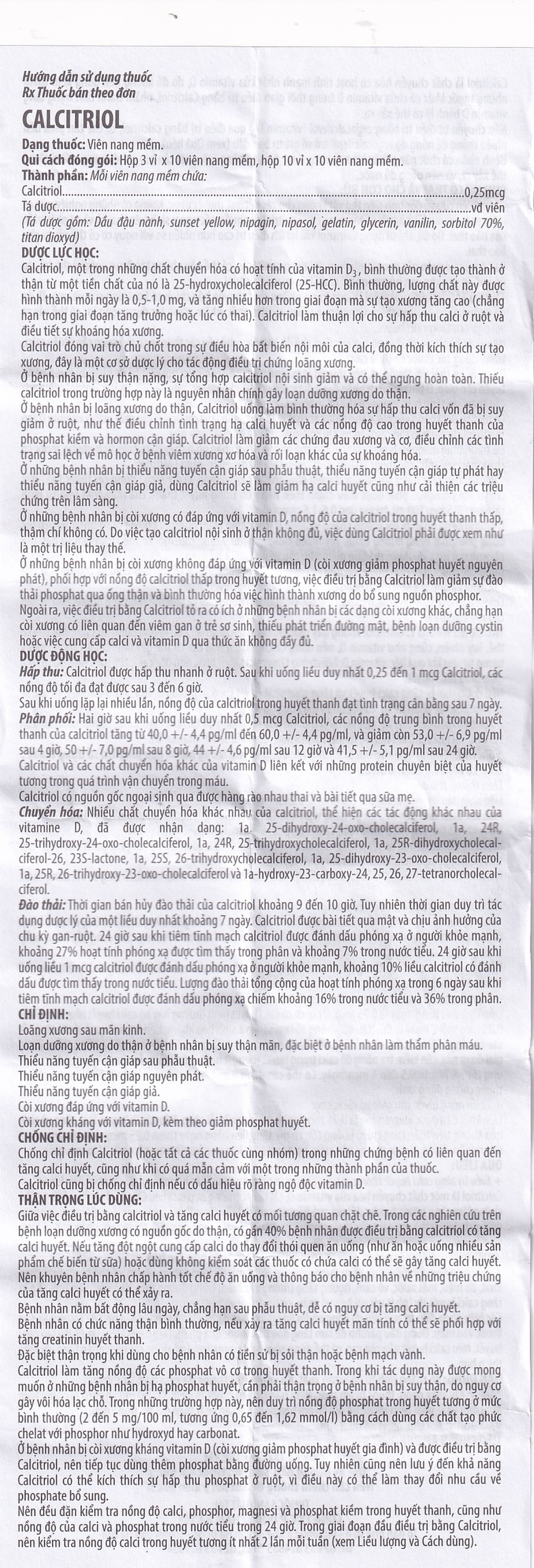 Thuốc Calcitriol Hà Tây điều trị loãng xương (3 vỉ x 10 viên)
