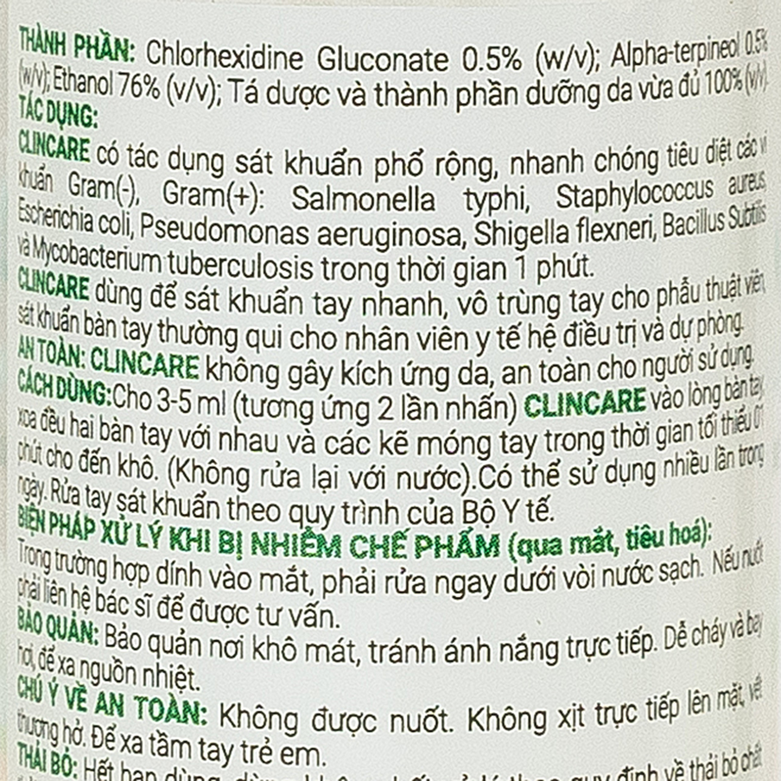 Xịt sát khuẩn tay Clincare S.H opodis 70ml