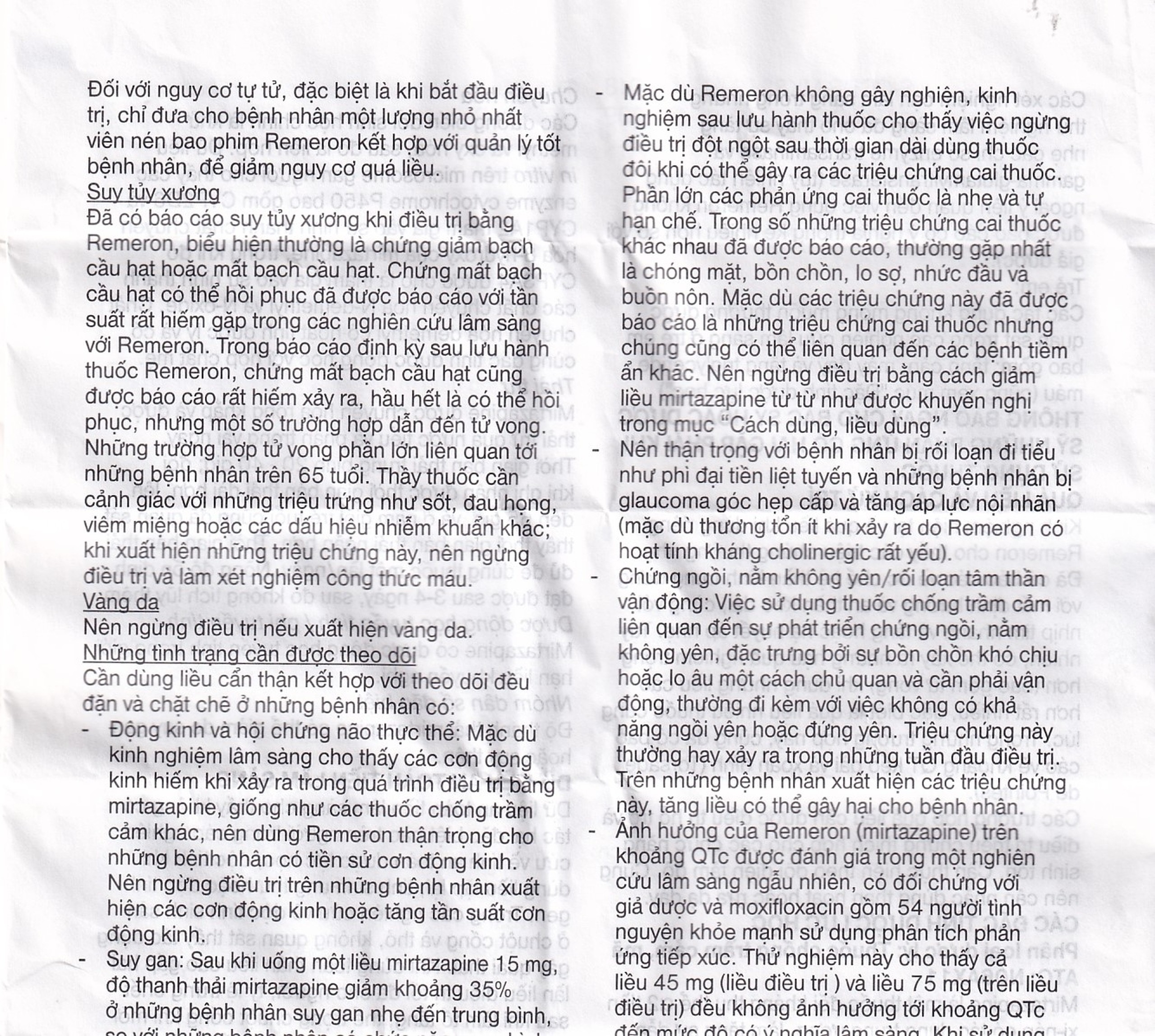 Thuốc Remeron 30mg MSD điều trị các đợt của trầm cảm nặng (3 vỉ x 10 viên)