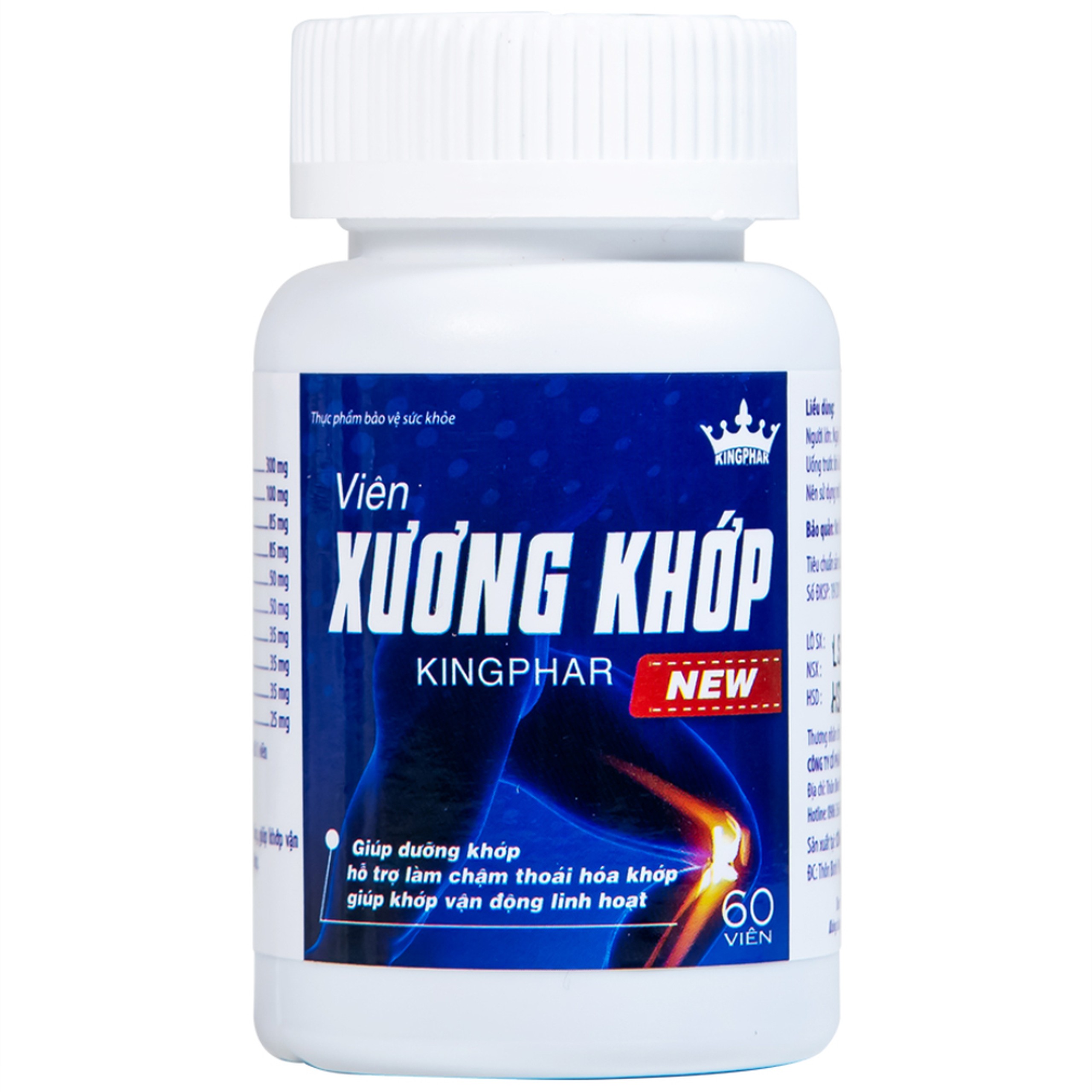 Viên uống giúp dưỡng khớp, hỗ trợ giảm đau do viêm khớp, thoái hóa khớp Xương Khớp Kingphar New (60 viên)