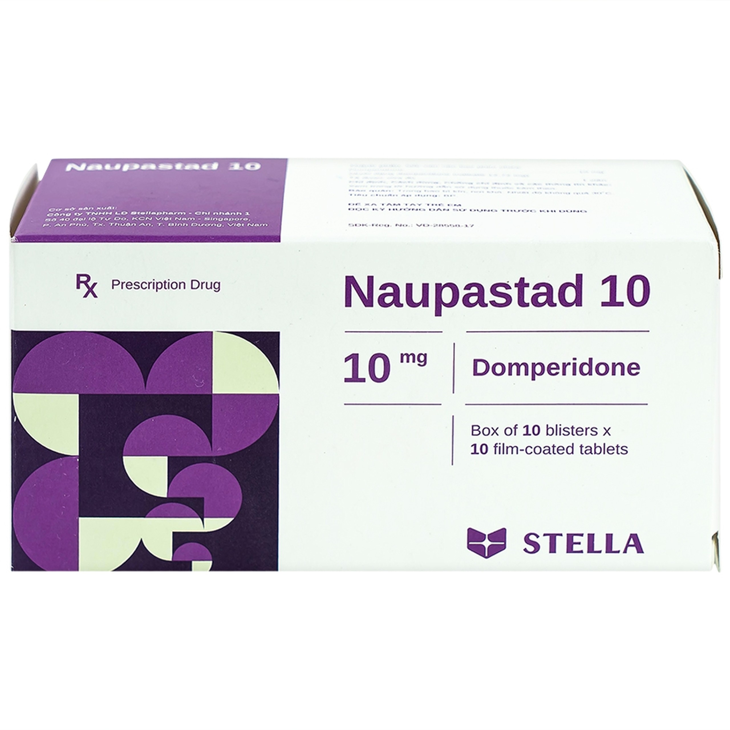 Viên nén Naupastad 10 Stella điều trị triệu chứng nôn và buồn nôn (10 vỉ x 10 viên)