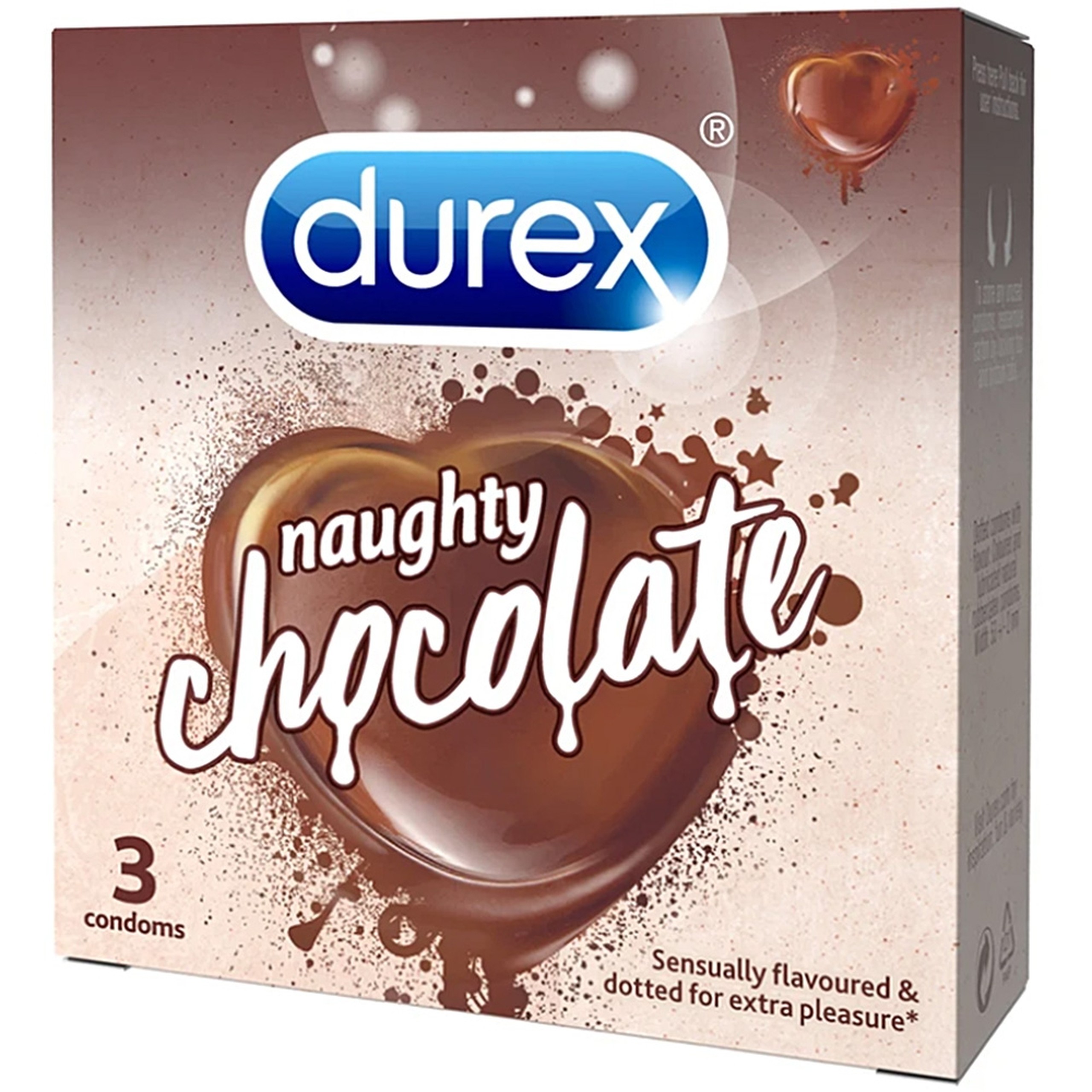 Bao cao su Durex Naughty Chocolate có gai giúp tăng thêm cảm xúc (3 cái)