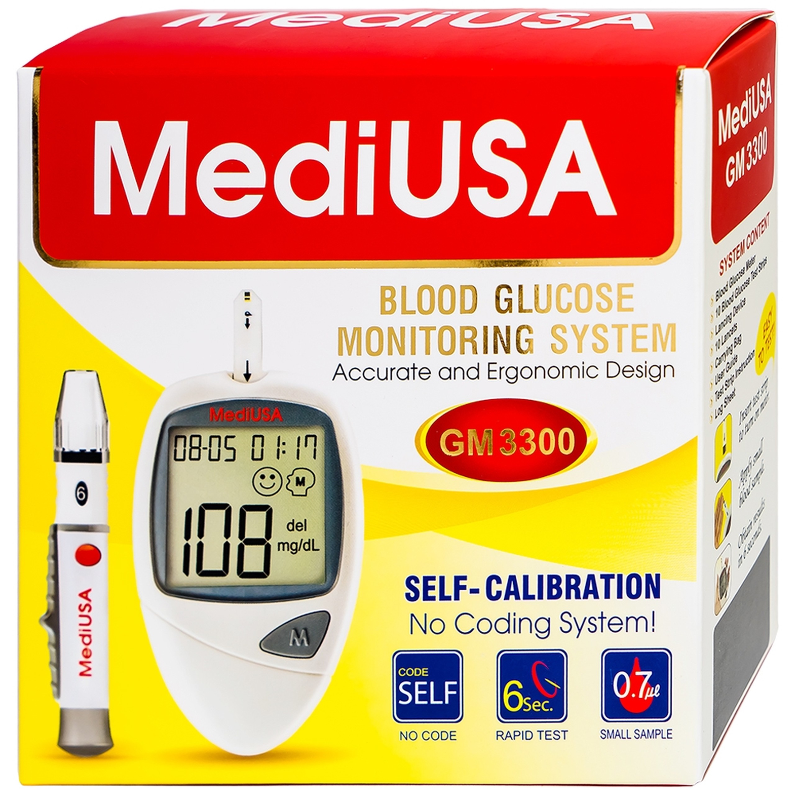 Máy đo đường huyết MediUsa GM3300 hỗ trợ theo dõi, kiểm soát lượng đường trong máu