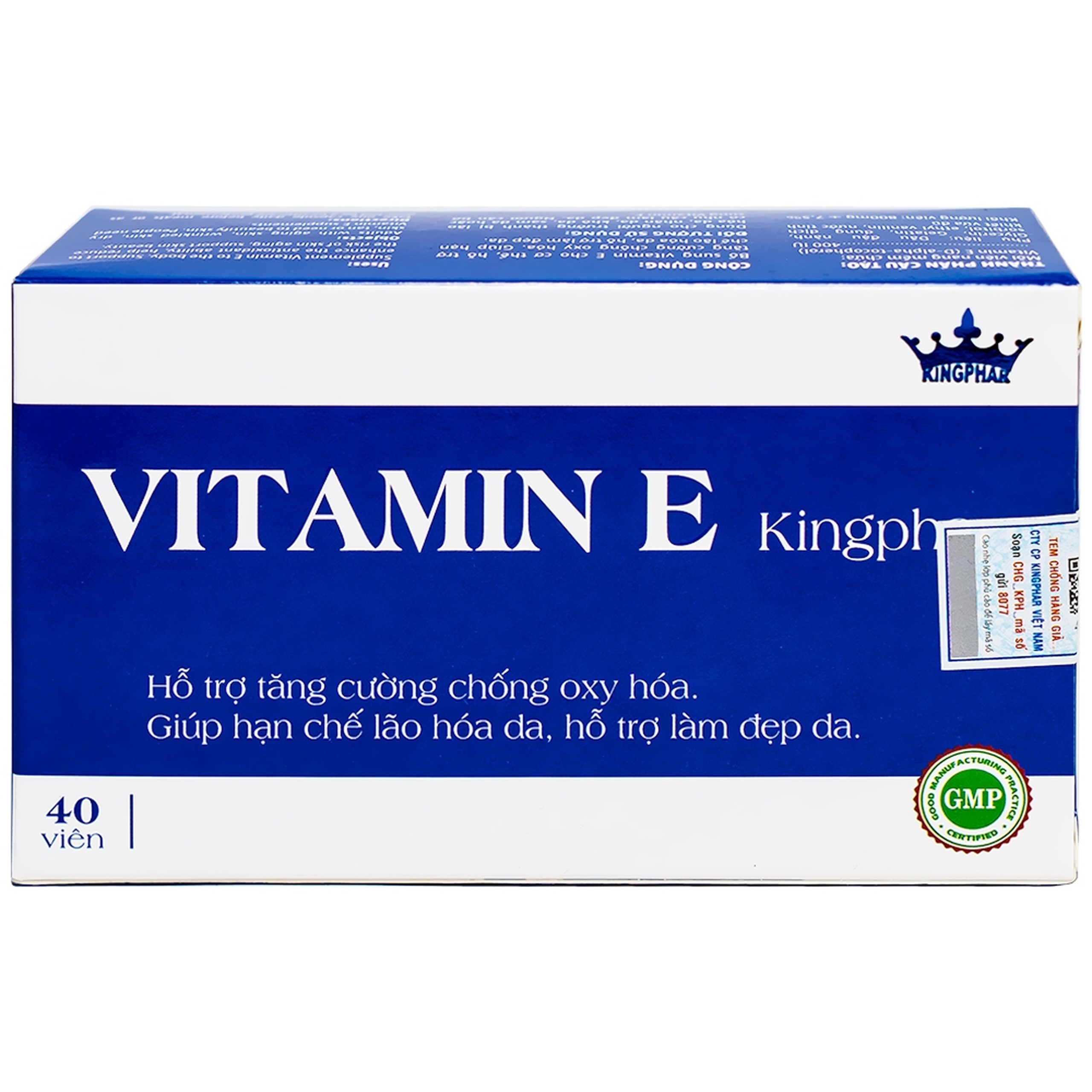 Thực phẩm bảo vệ sức khỏe Vitamin E Kingphar bổ sung vitamin E, hỗ trợ chống oxy hóa (4 vỉ x 10 viên)