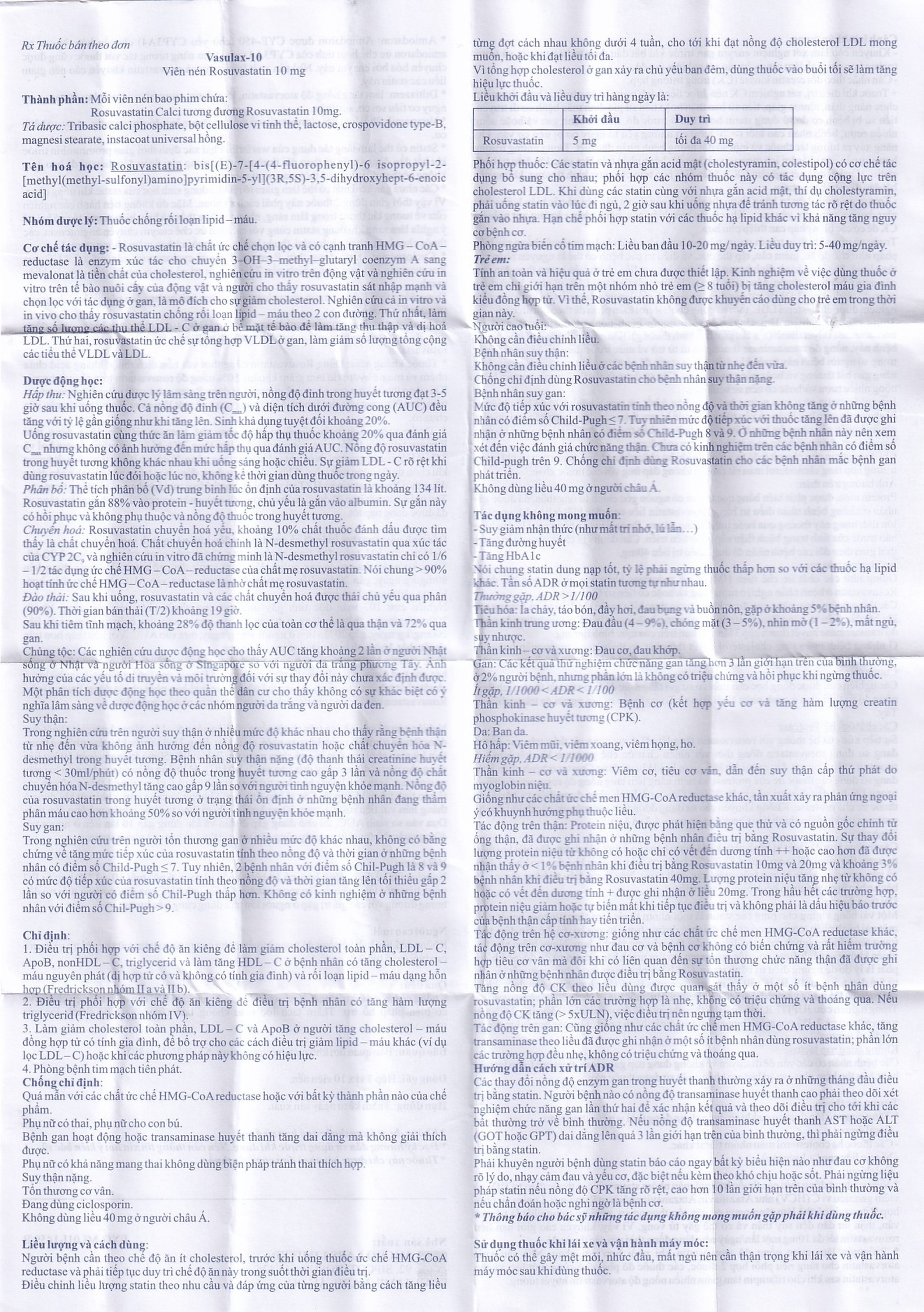 Thuốc Vasulax-10 Micro điều trị rối loạn lipid máu (3 vỉ x 10 viên)