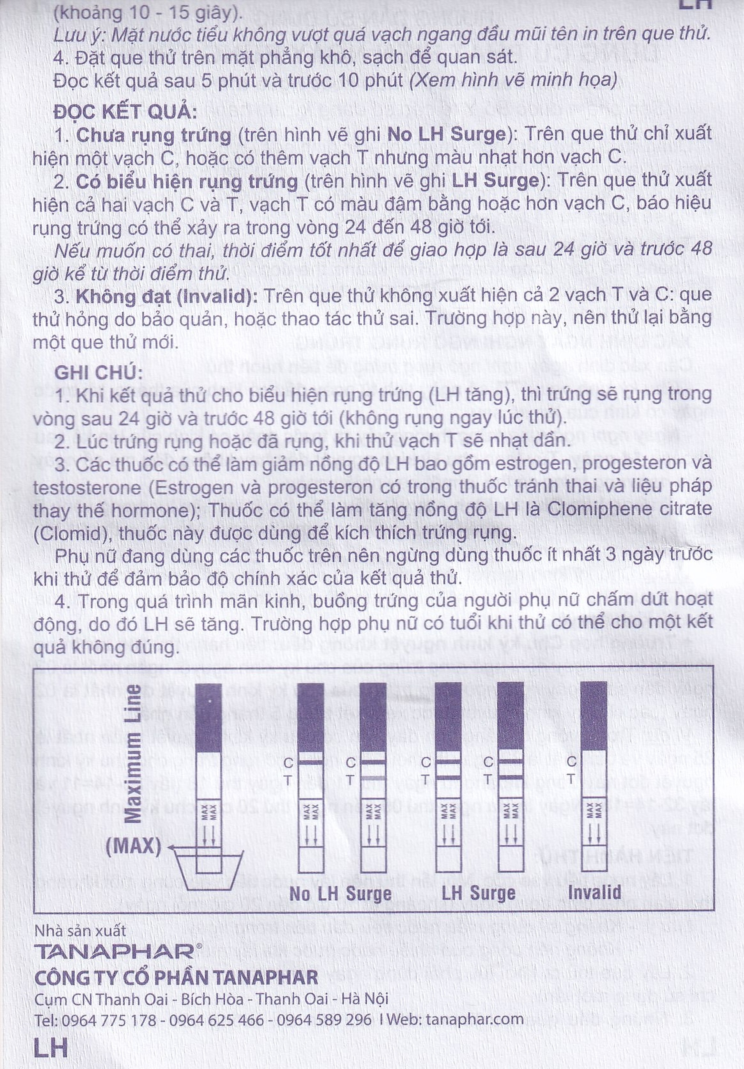 Que thử rụng trứng LH-Tana (12 cái) dùng xác định ngày rụng trứng nhanh chóng, đơn giản