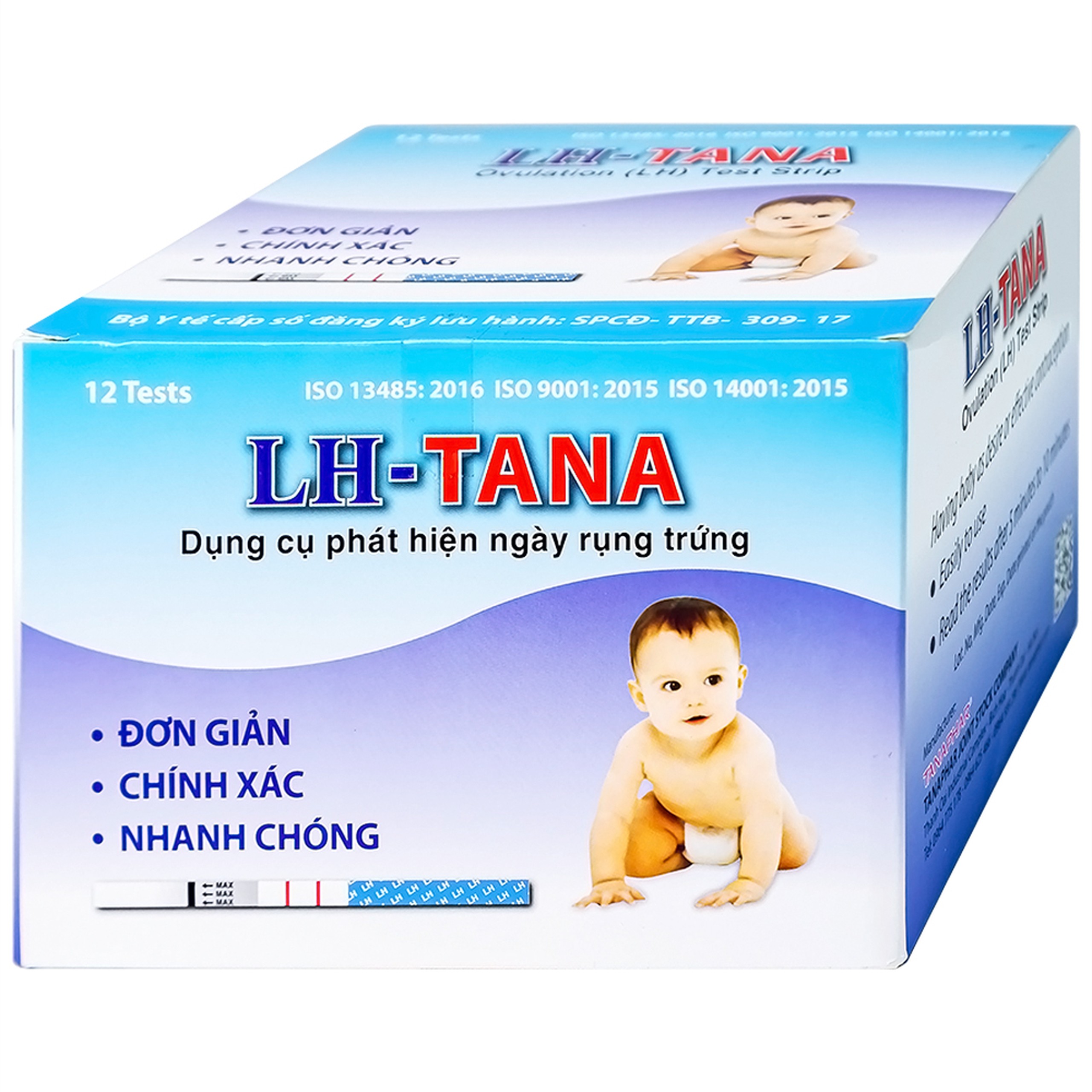 Que thử rụng trứng LH-Tana (12 cái) dùng xác định ngày rụng trứng nhanh chóng, đơn giản