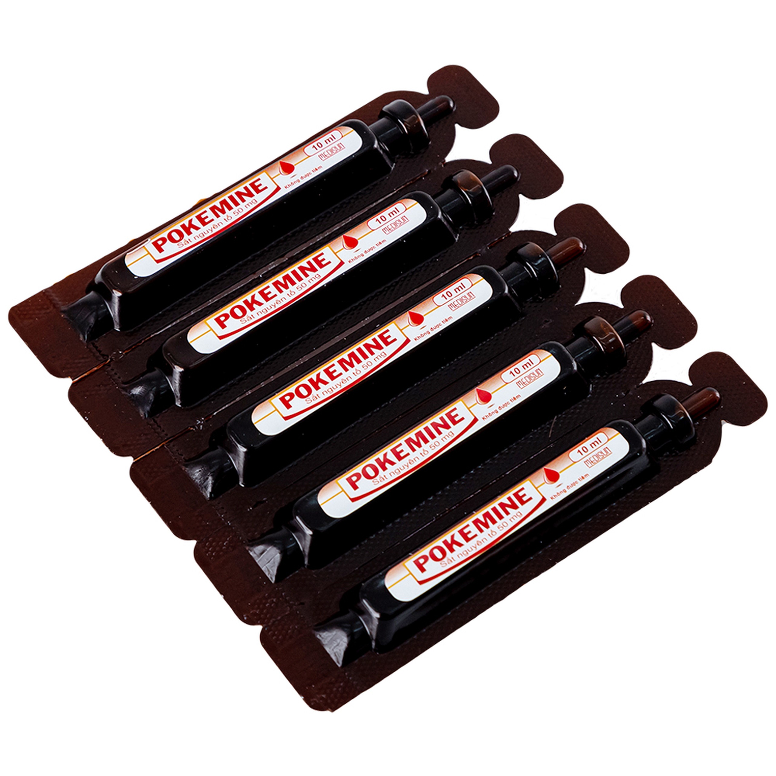 Dung dịch uống Pokemine 50mg Medisun bổ sung sắt cho bệnh nhân thiếu máu (20 ống x 10ml)