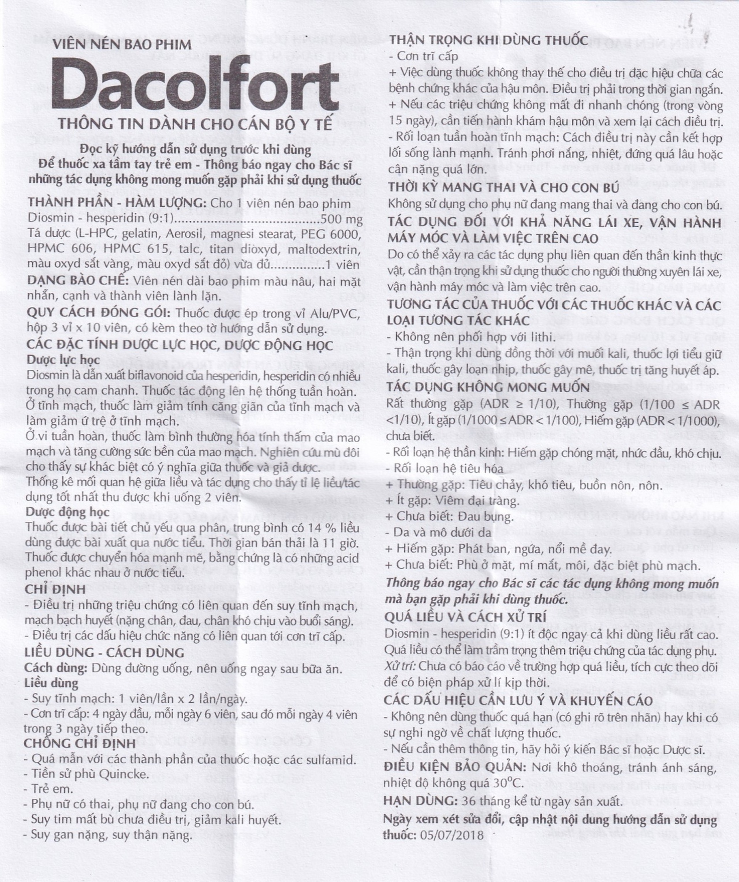 Thuốc Dacolfort Danapha điều trị triệu chứng liên quan đến suy tĩnh mạch, mạch bạch huyết (3 vỉ x 10 viên)