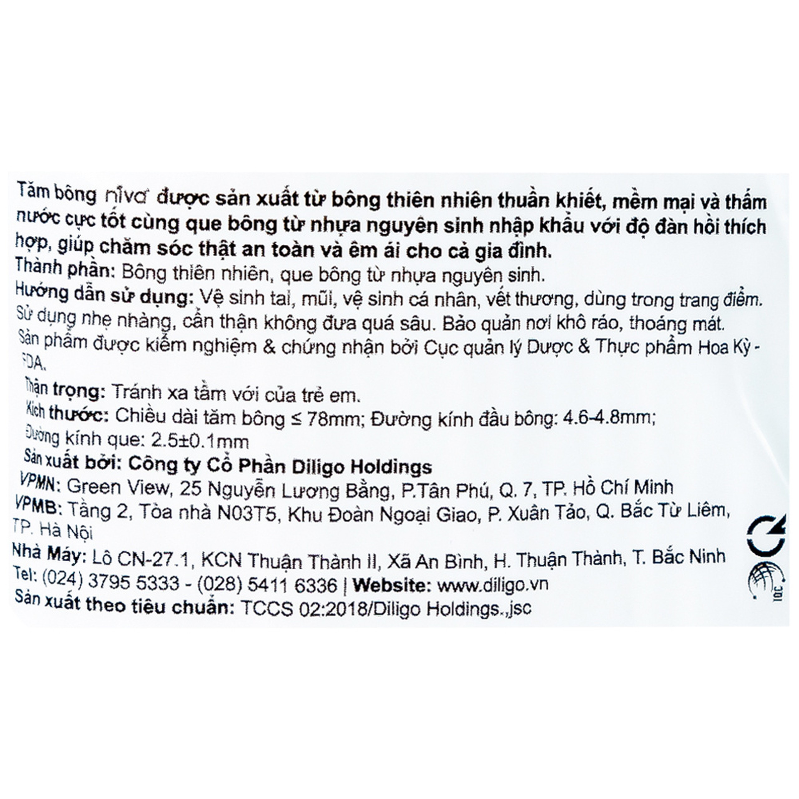 Tăm bông thân nhựa Niva AZ3 túi zip 1 đầu tròn 1 đầu xoắn vệ sinh tai, mũi, vết thương (200 que)