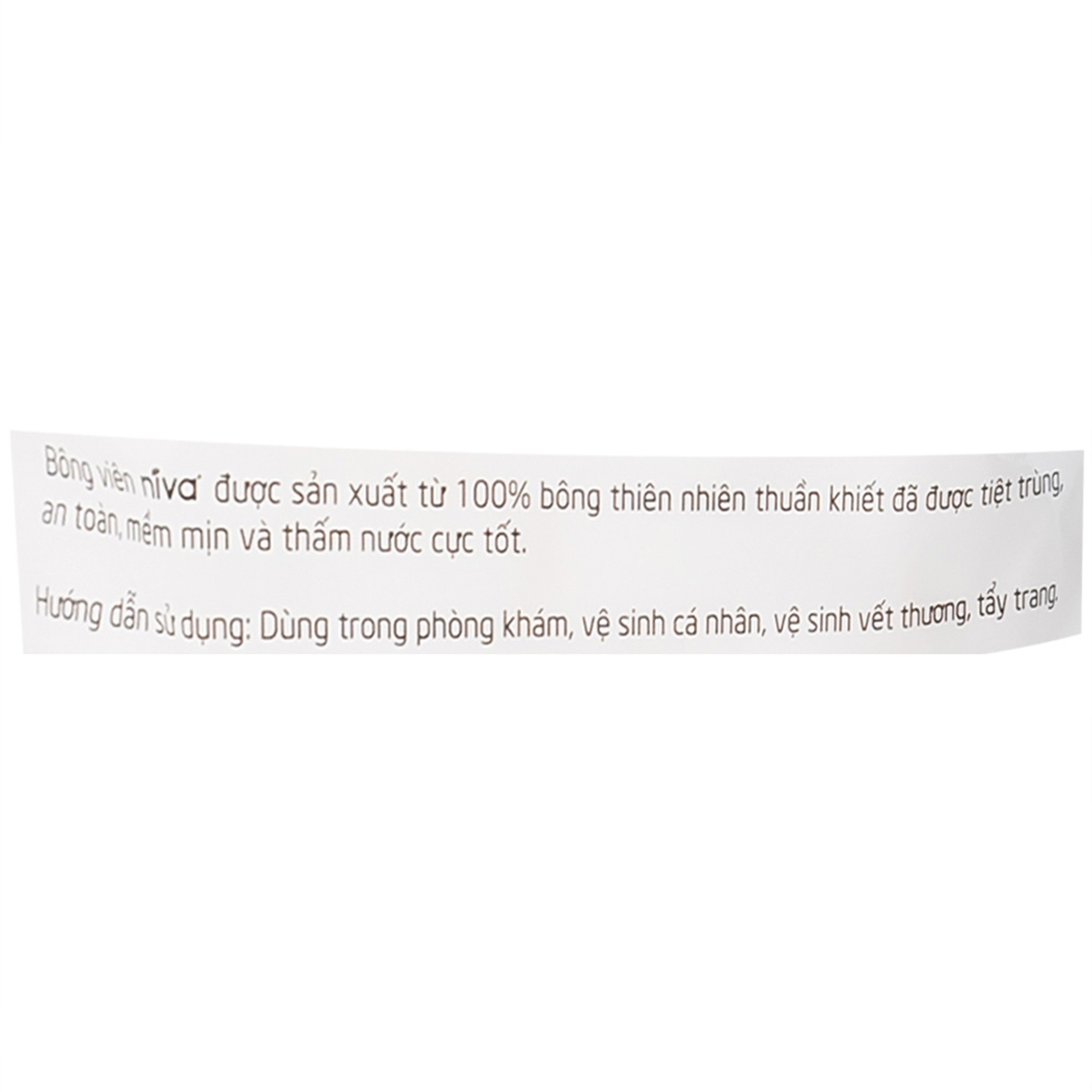 Bông viên Niva Cotton Balls YB2 (100 viên) làm sạch vết thương, thấm máu và dịch tiết