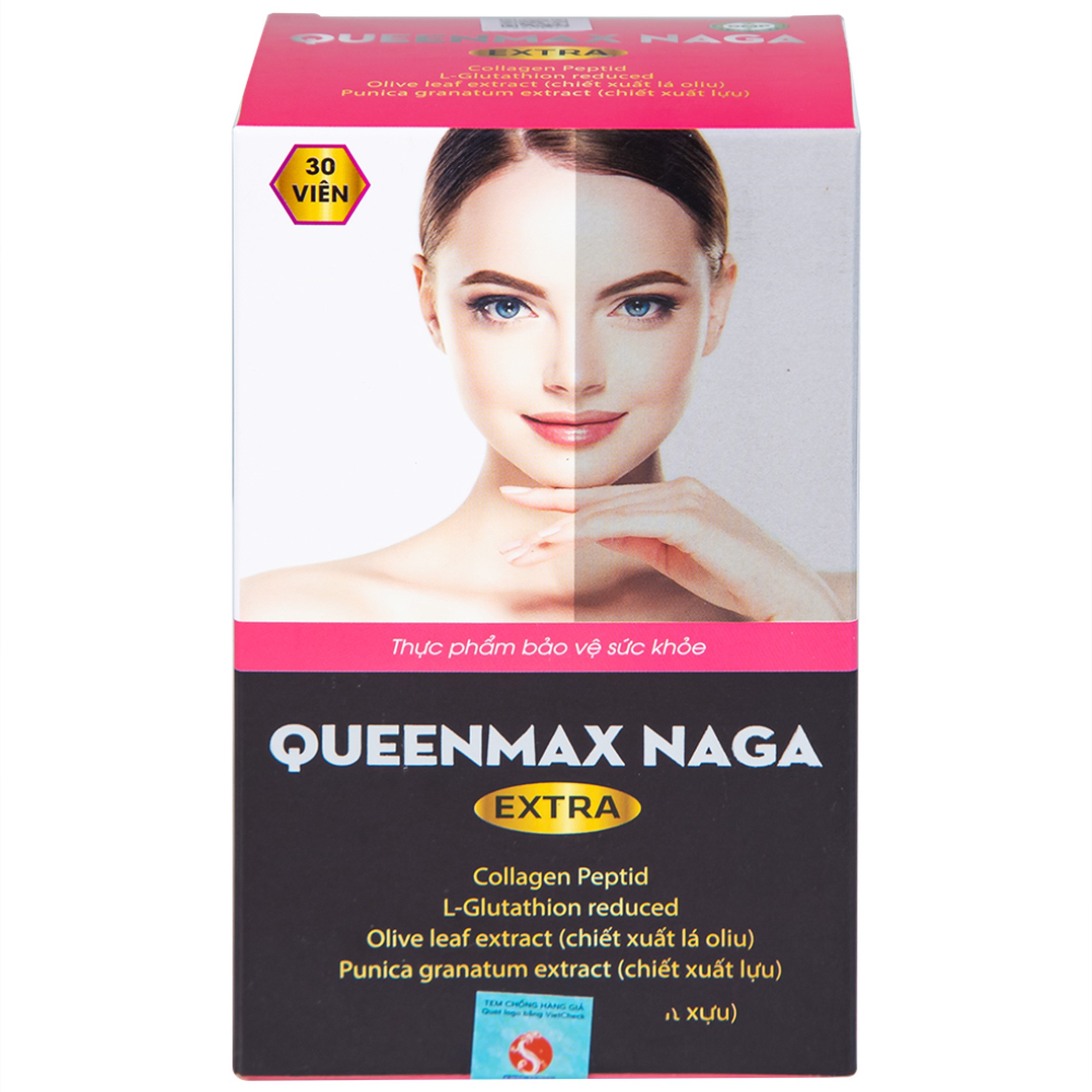Thực phẩm bảo vệ sức khỏe Queenmax Naga Extra bổ sung collagen, một số vitamin và khoáng chất (30 viên)