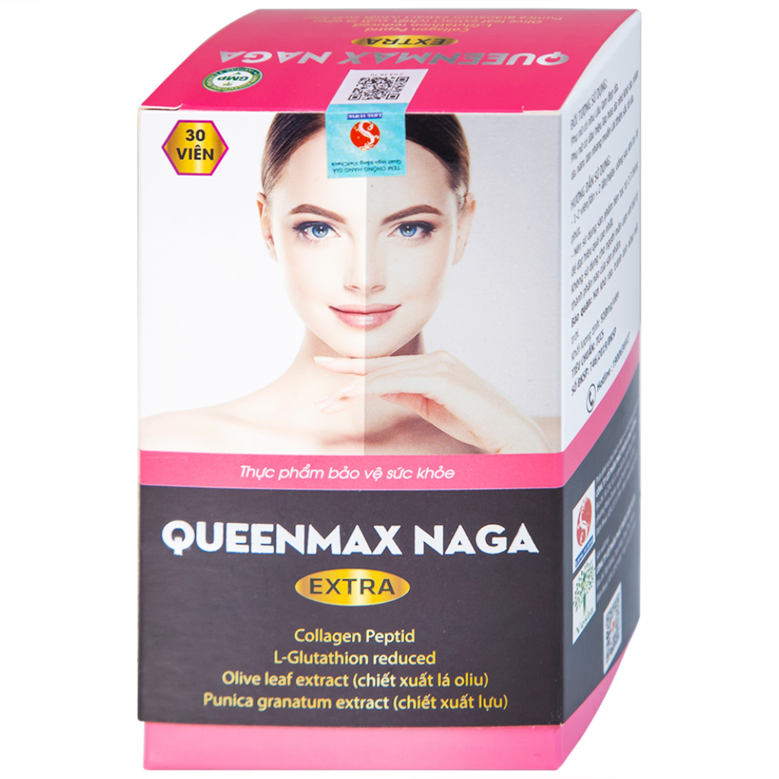 Thực phẩm bảo vệ sức khỏe Queenmax Naga Extra bổ sung collagen, một số vitamin và khoáng chất (30 viên)