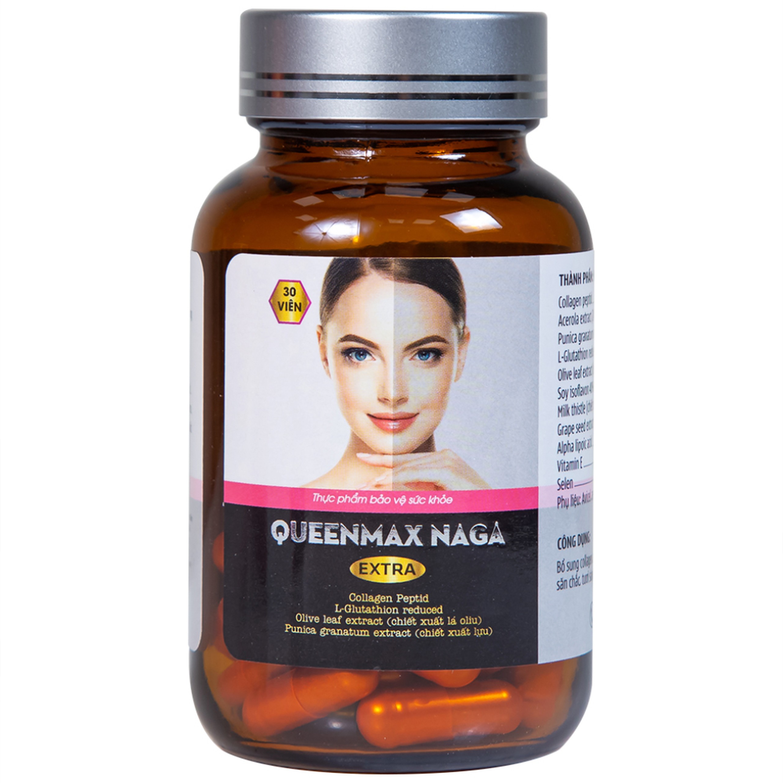 Thực phẩm bảo vệ sức khỏe Queenmax Naga Extra bổ sung collagen, một số vitamin và khoáng chất (30 viên)
