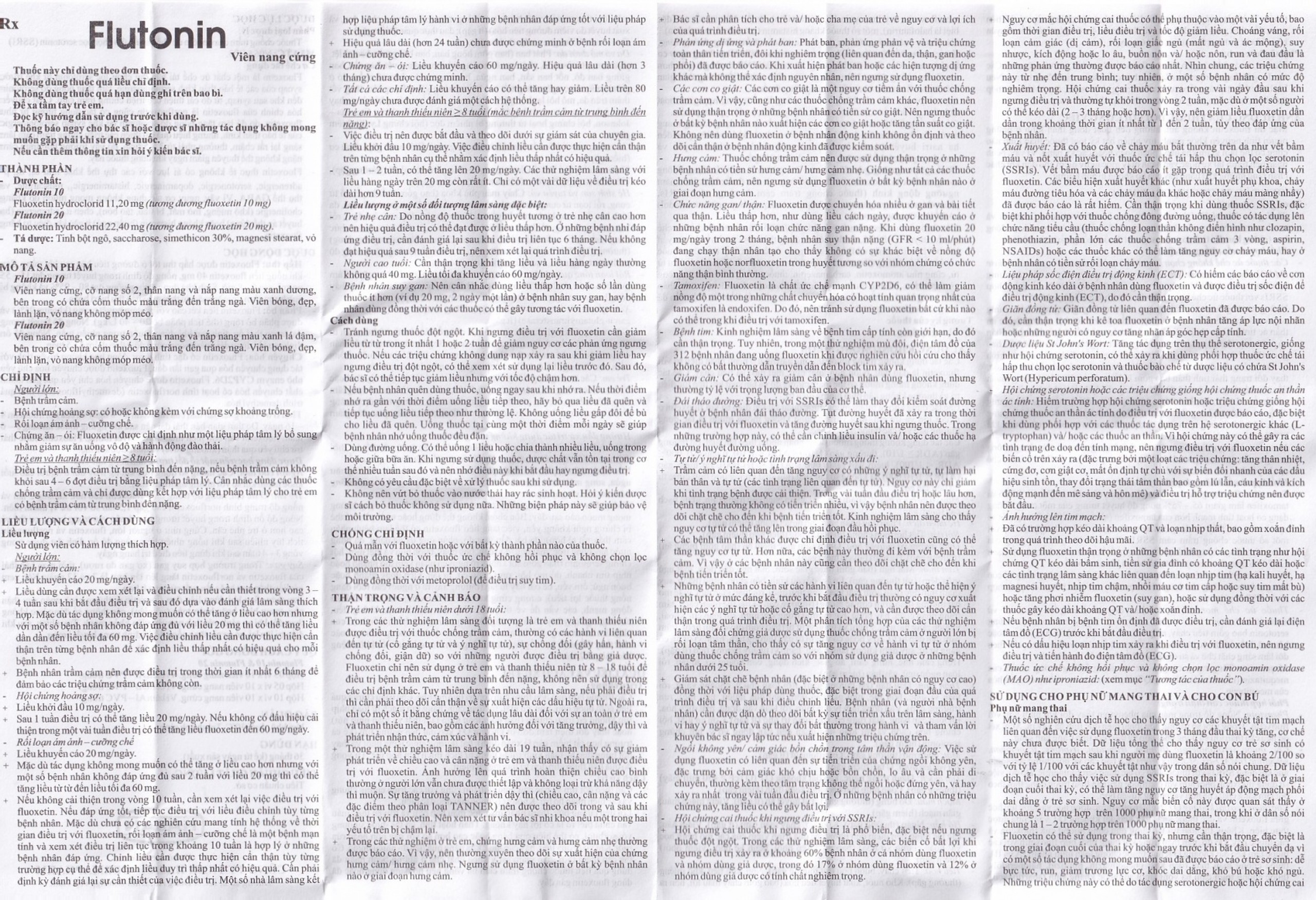 Thuốc Flutonin 20 Hasan điều trị bệnh trầm cảm (5 vỉ x 10 viên)