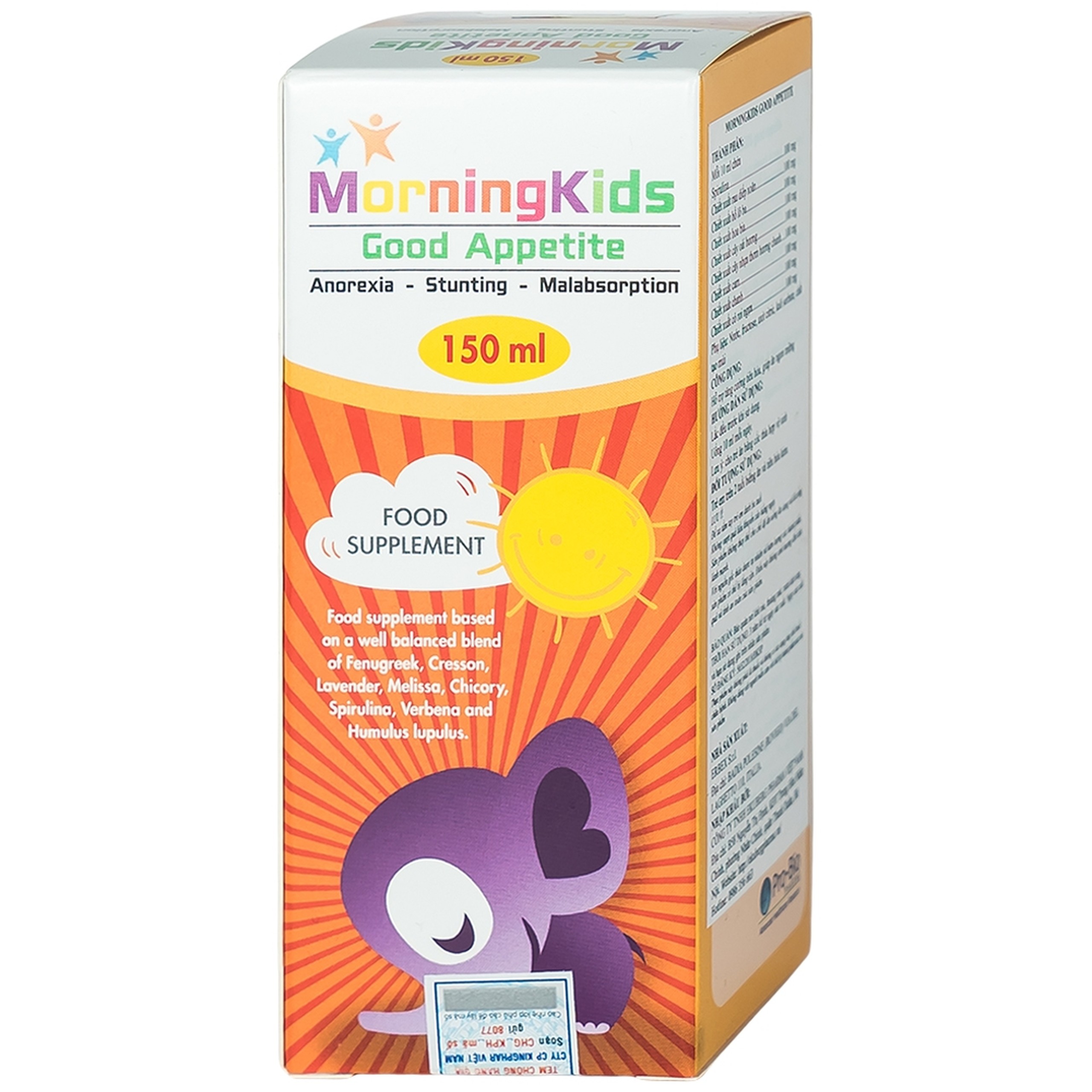 Siro hỗ trợ tăng cường tiêu hóa giúp ăn ngon miệng MorningKids Good Appetite (150ml)