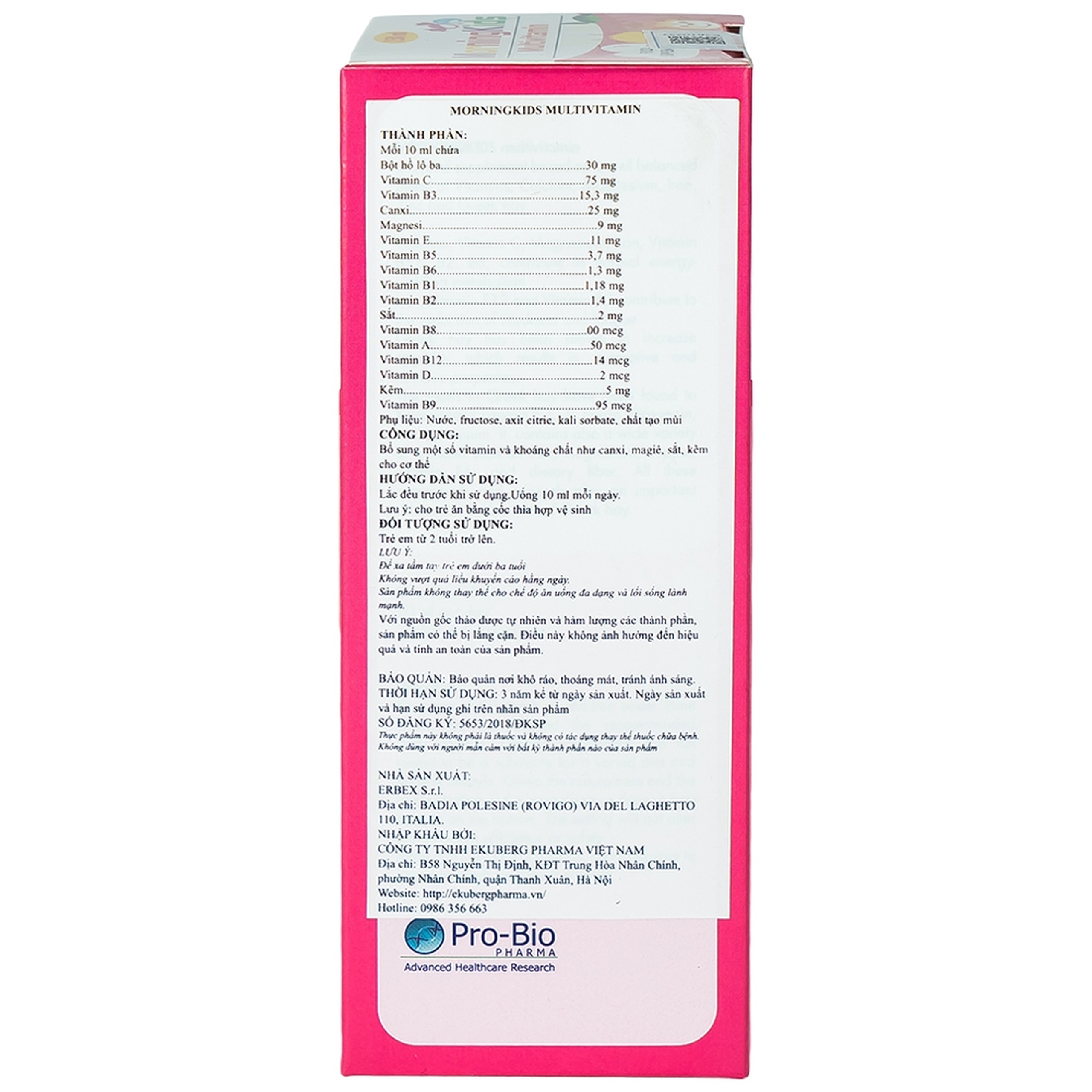 Siro bổ sung vitamin và khoáng chất cho trẻ Morningkids Multivitamin (150ml)