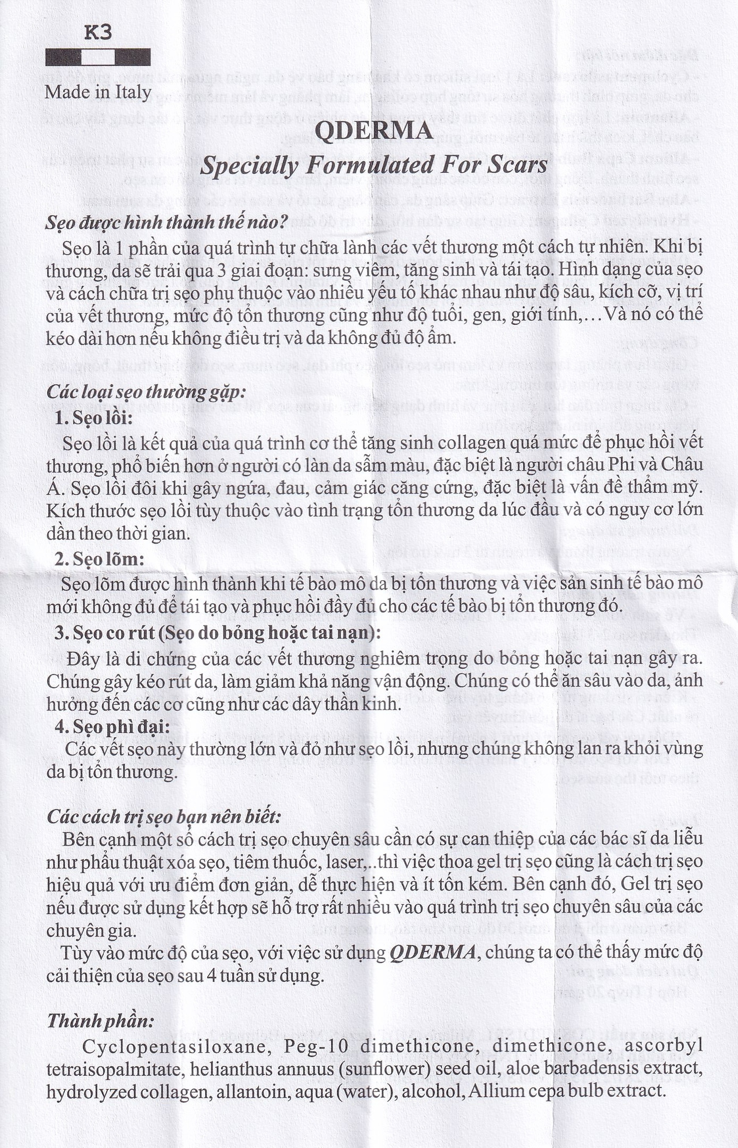 Gel phục hồi da Qderma giúp cải thiện tình trạng sẹo (20g)