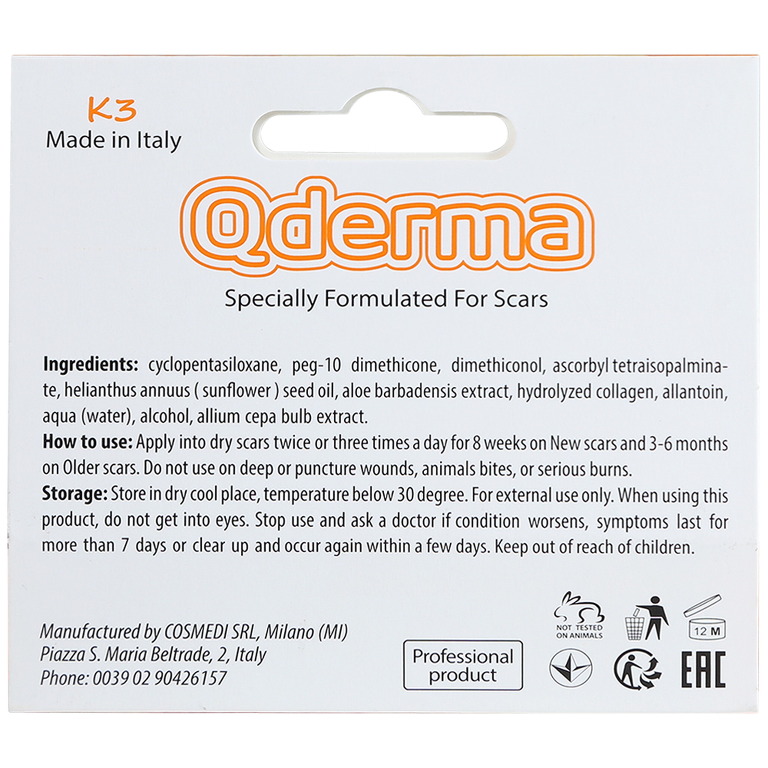 Gel phục hồi da Qderma giúp cải thiện tình trạng sẹo (20g)