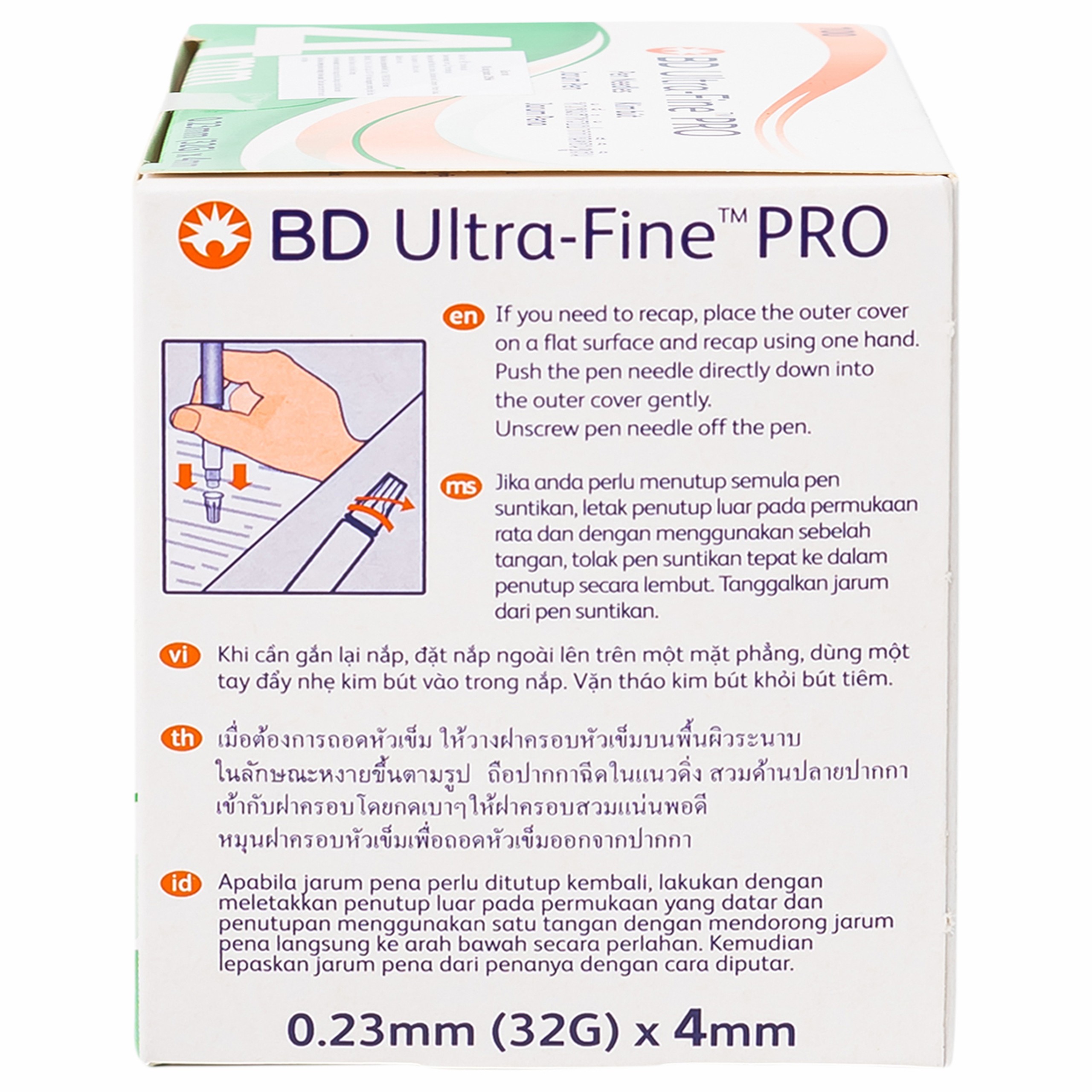 Đầu kim tiểu đường 32G x 4mm BD ultra-fine pro (100 cái)