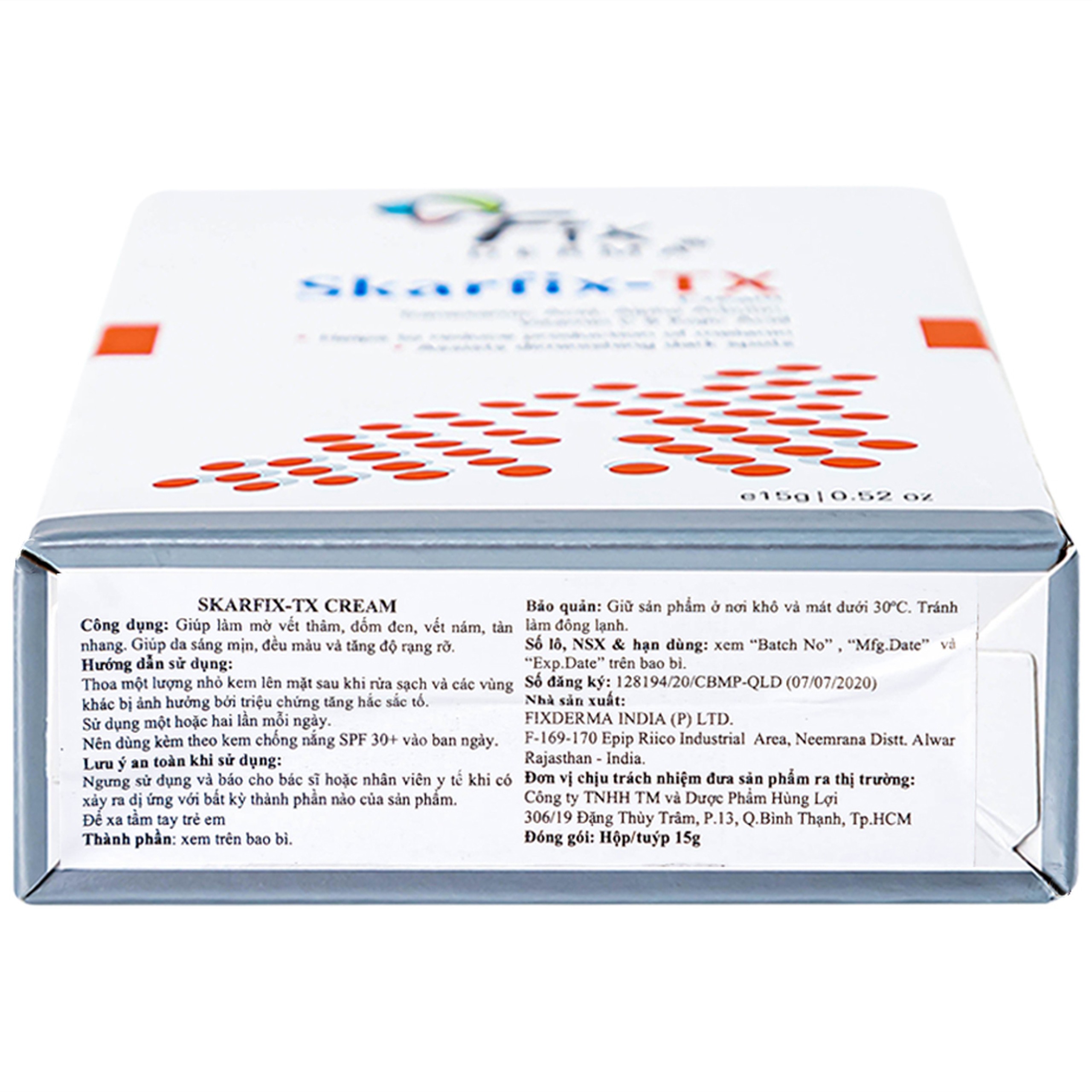 Kem bôi ngừa nám, tàn nhang Fixderma Skarfix TX cream 15g