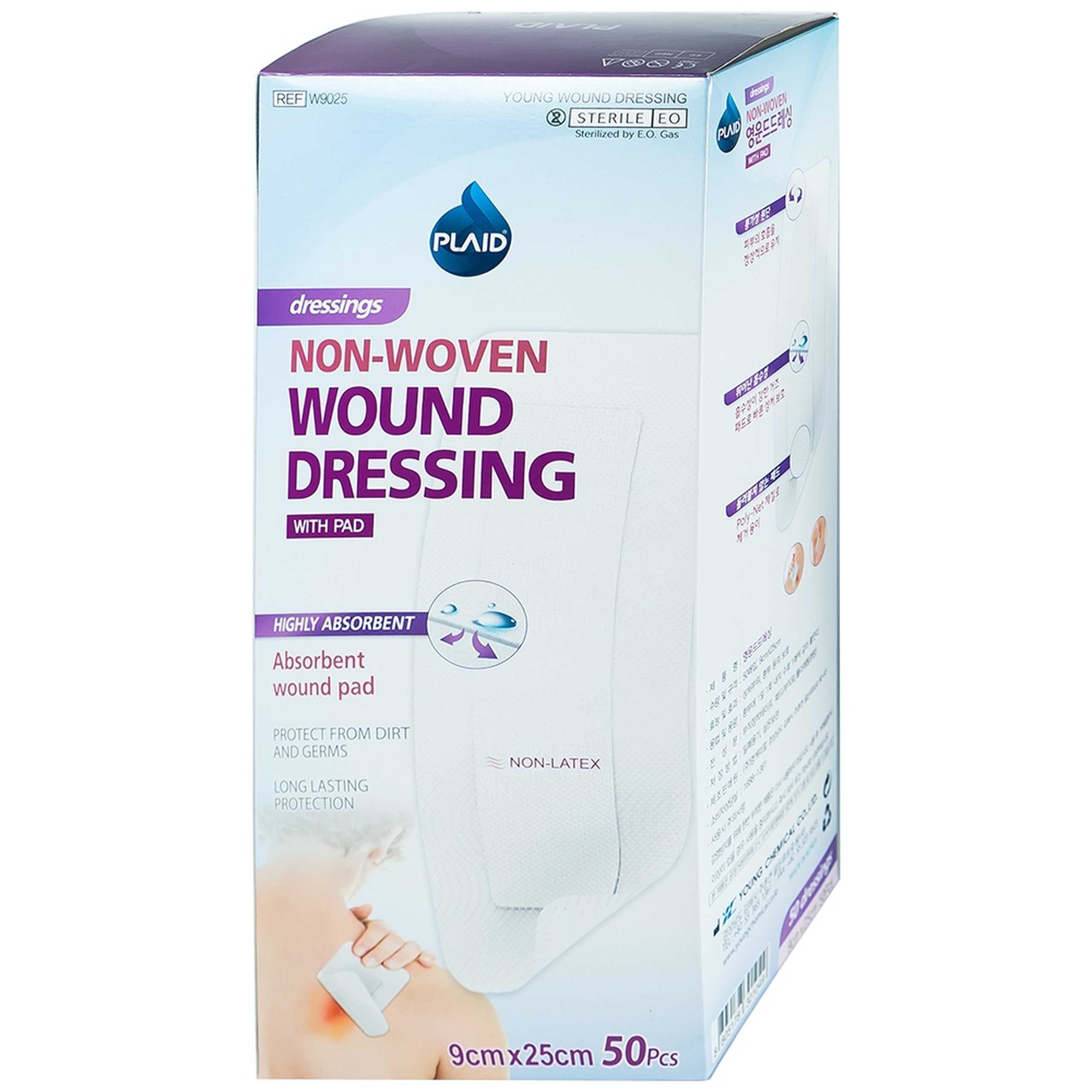 Gạc vô trùng Plaid Wound Dressing 9x25cm (50 miếng) Young Chemical