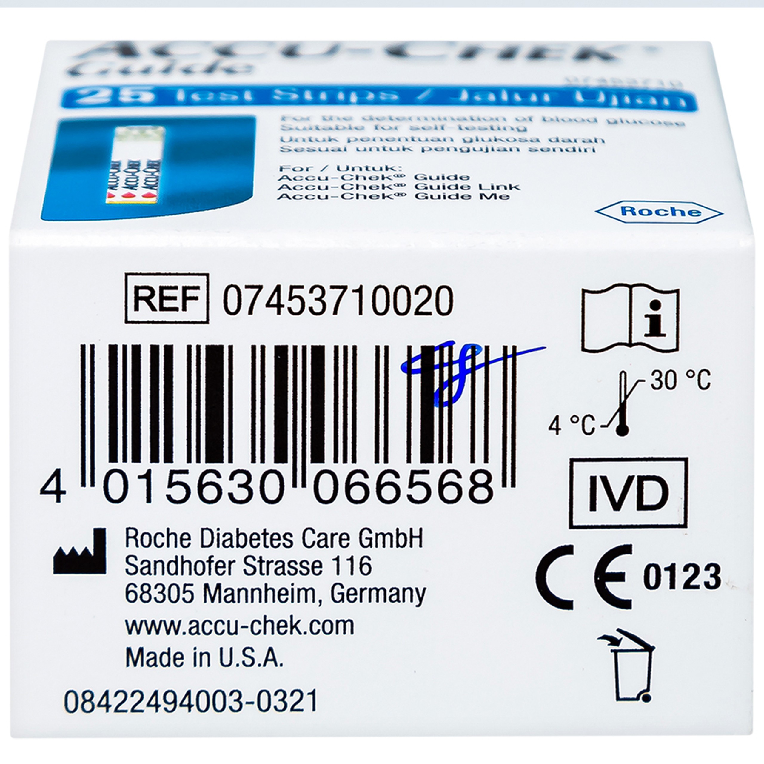 Que thử đường huyết Accu Chek Guide (25 que)