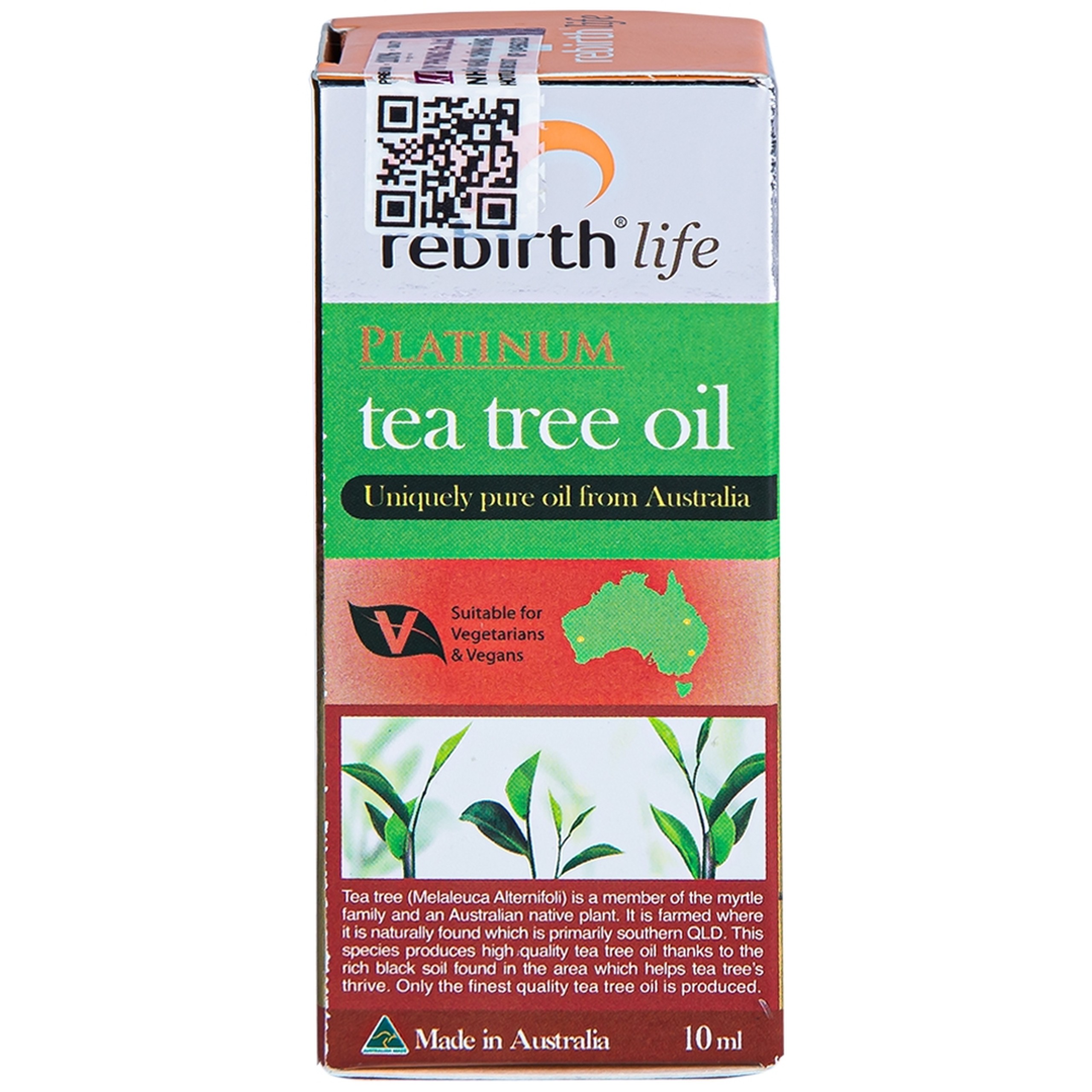 Tinh dầu tràm trà Rebirth Life Platinum Tea Tree Oil dưỡng da, giảm mụn (10ml)