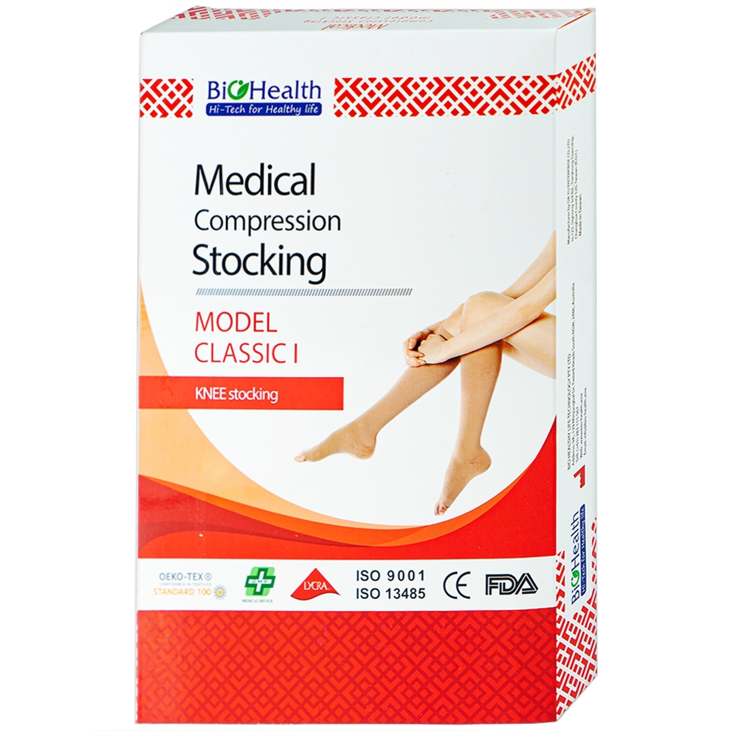 Vớ gối y khoa Medical Compression Stocking Model Classic I Biohealth màu da size S điều trị giãn tĩnh mạch chân