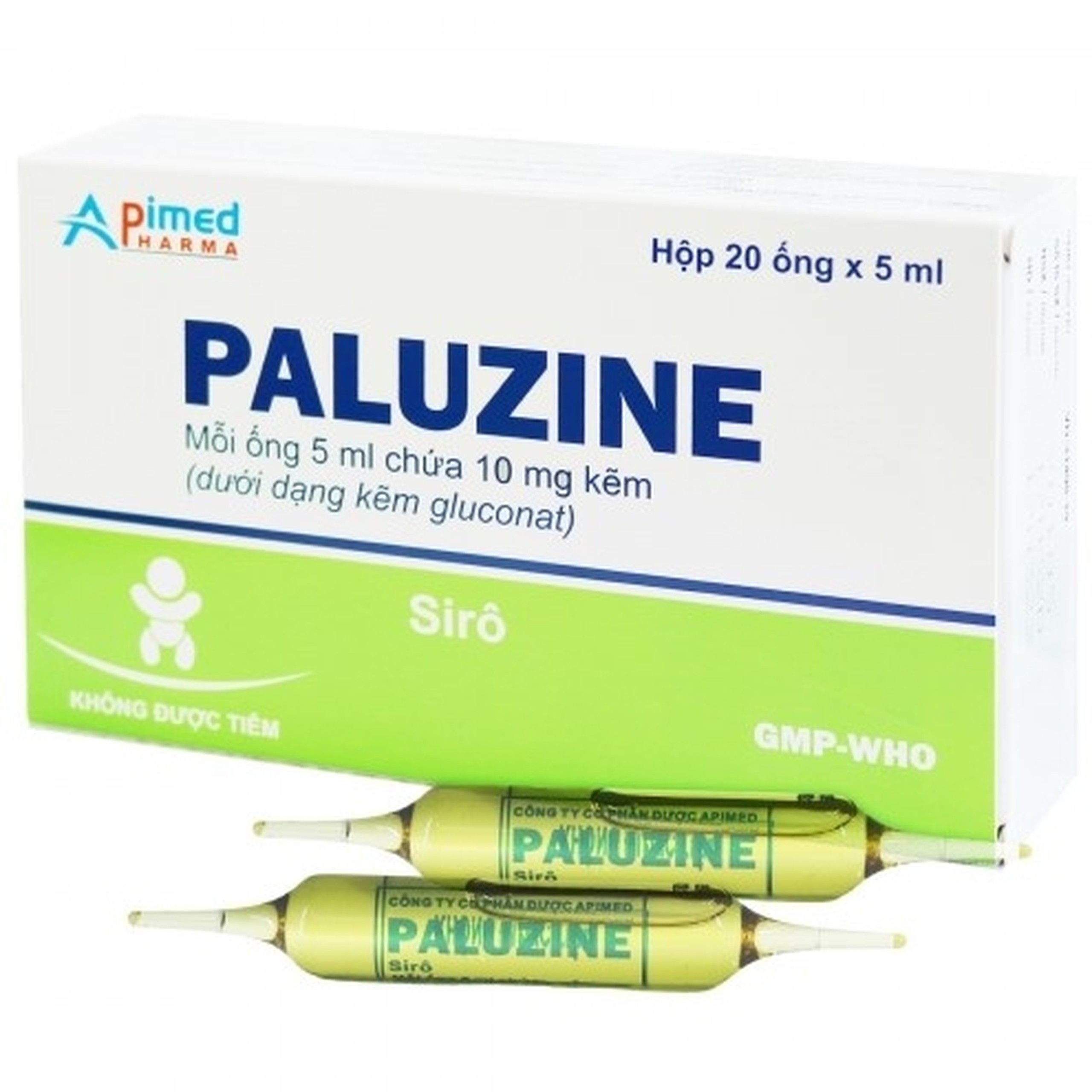 Thuốc Paluzine Apimed điều trị tiêu chảy kéo dài (20 ống x 5ml)