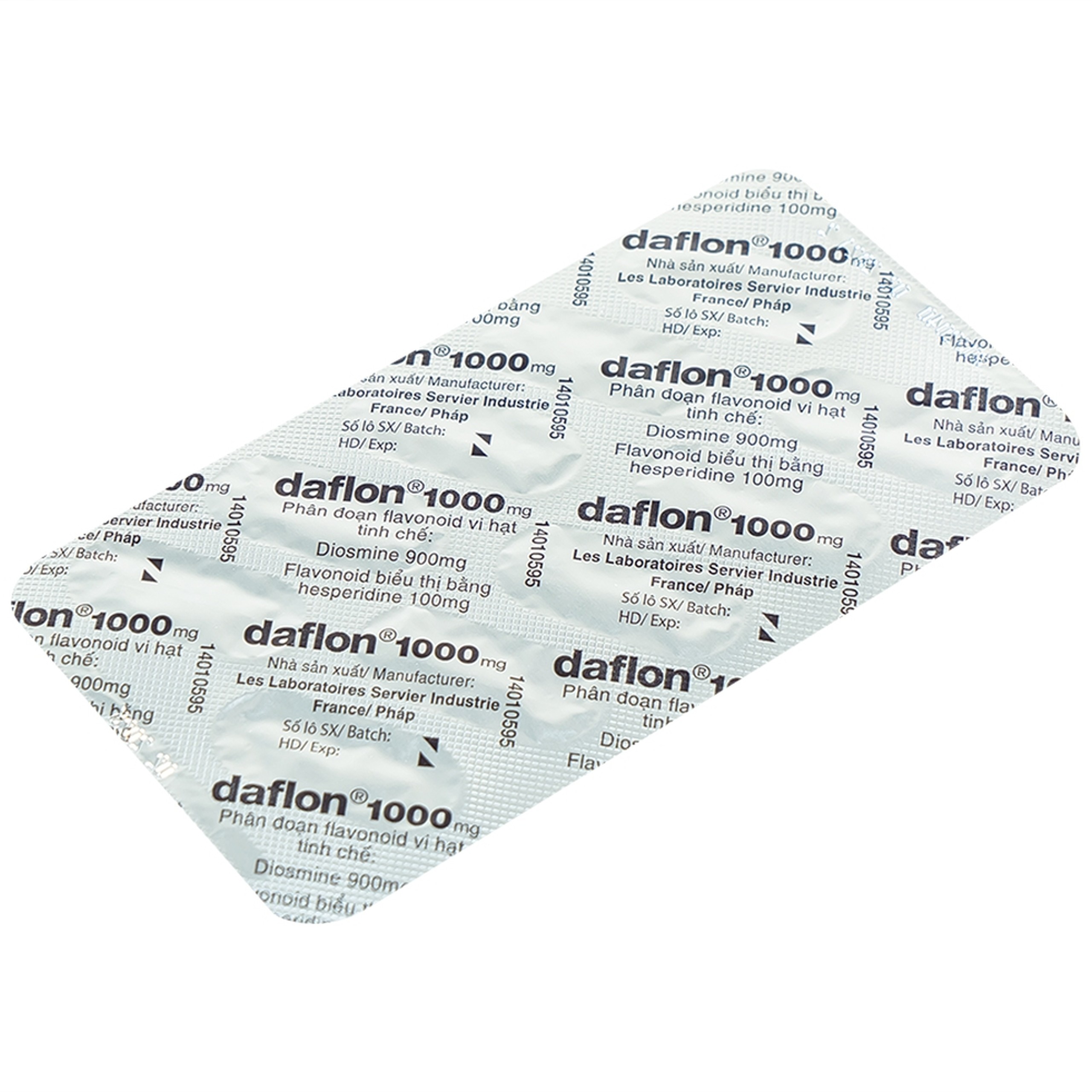 Thuốc Daflon 1000mg Servier điều trị triệu chứng thực thể liên quan đến trĩ cấp (3 vỉ x 10 viên)