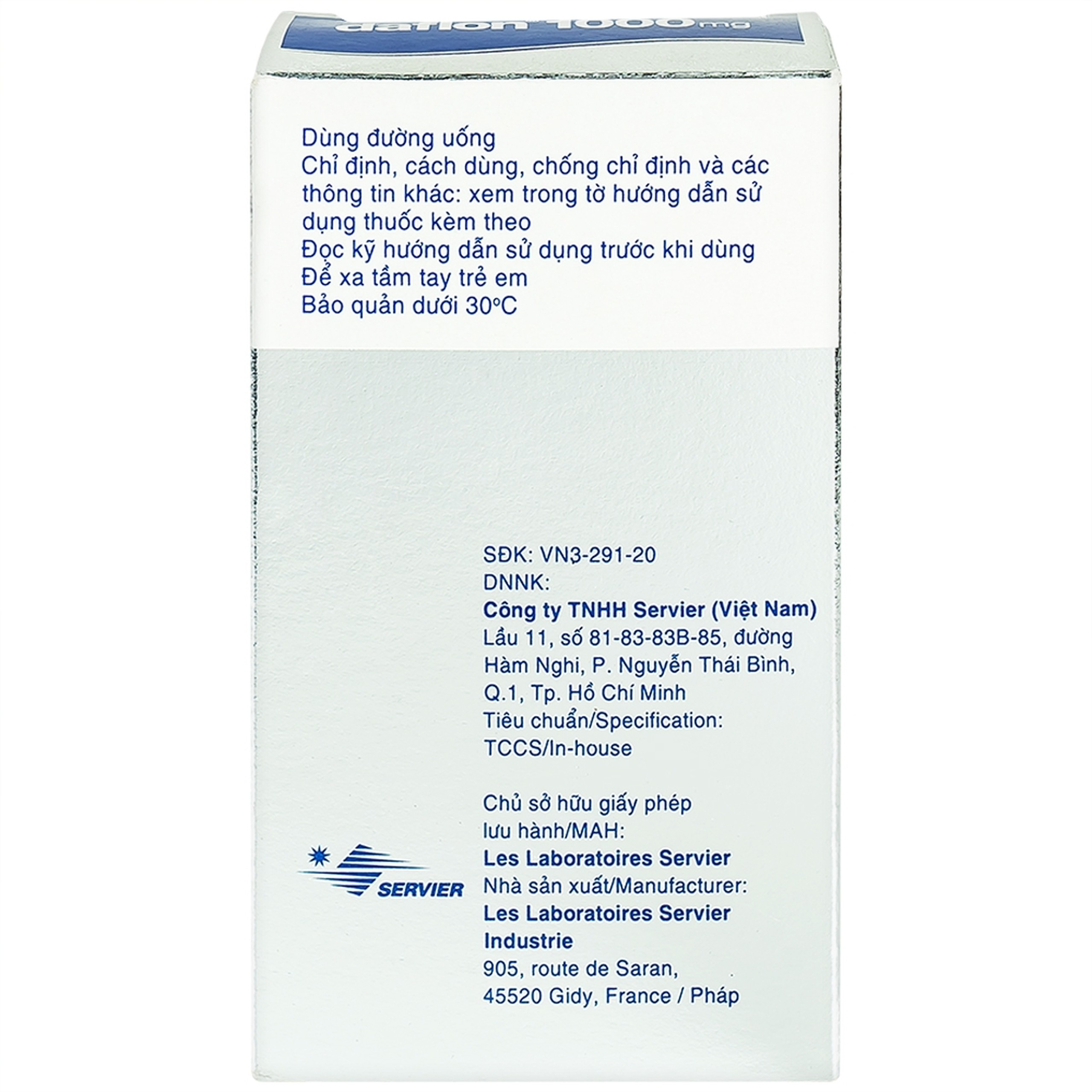 Thuốc Daflon 1000mg Servier điều trị triệu chứng thực thể liên quan đến trĩ cấp (3 vỉ x 10 viên)